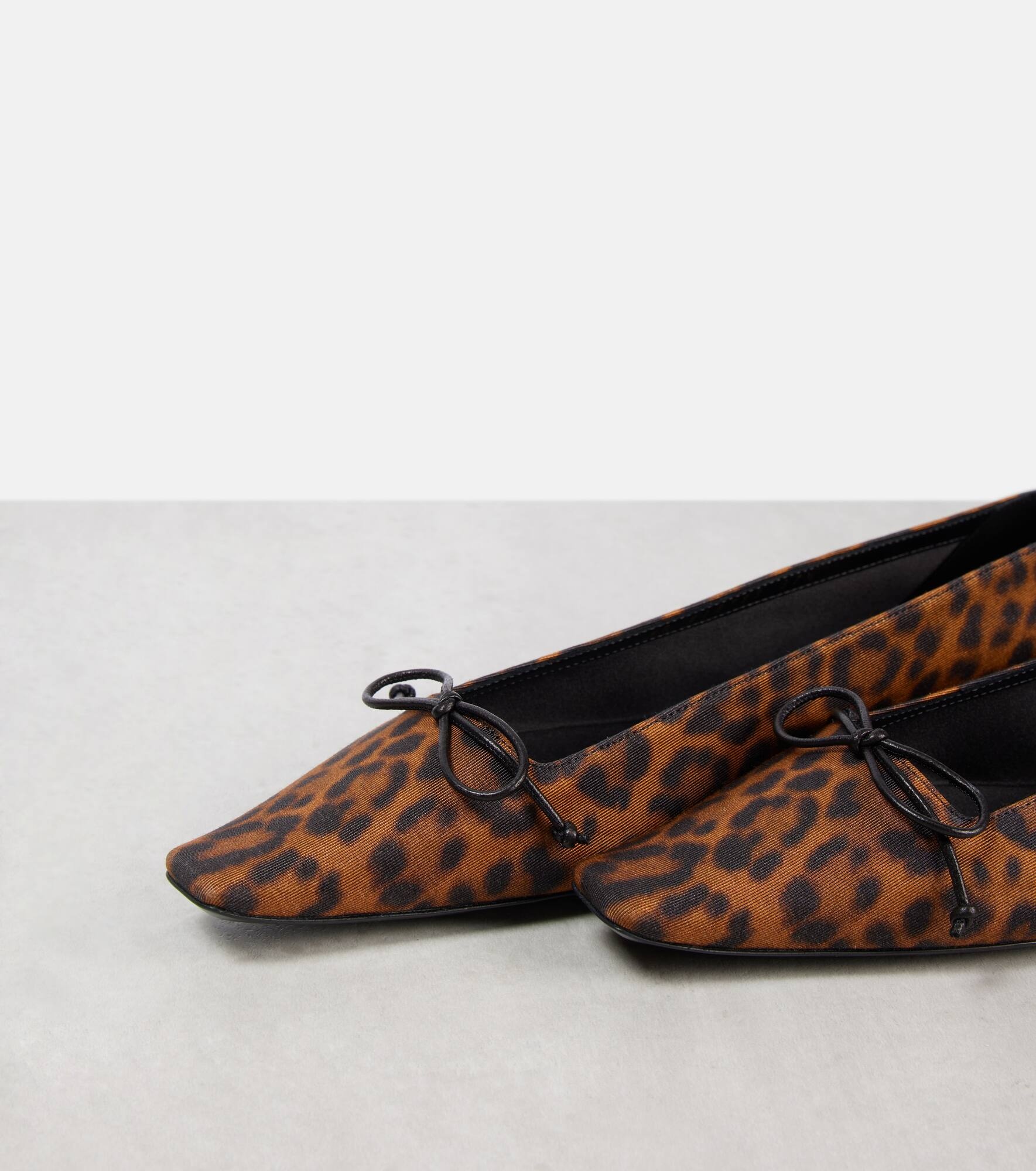 Poppy leopard-print grosgrain ballet flats - 5