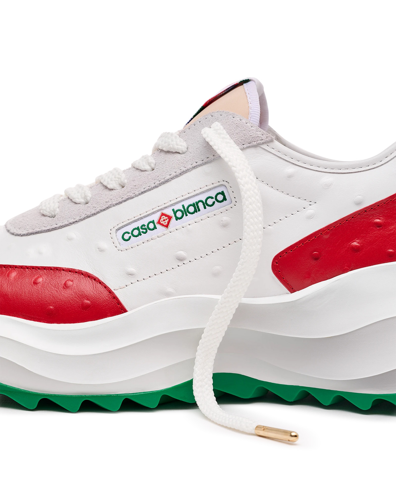 Mens Atlantis Red Ostrich Sneakers | Casablanca Paris - 13