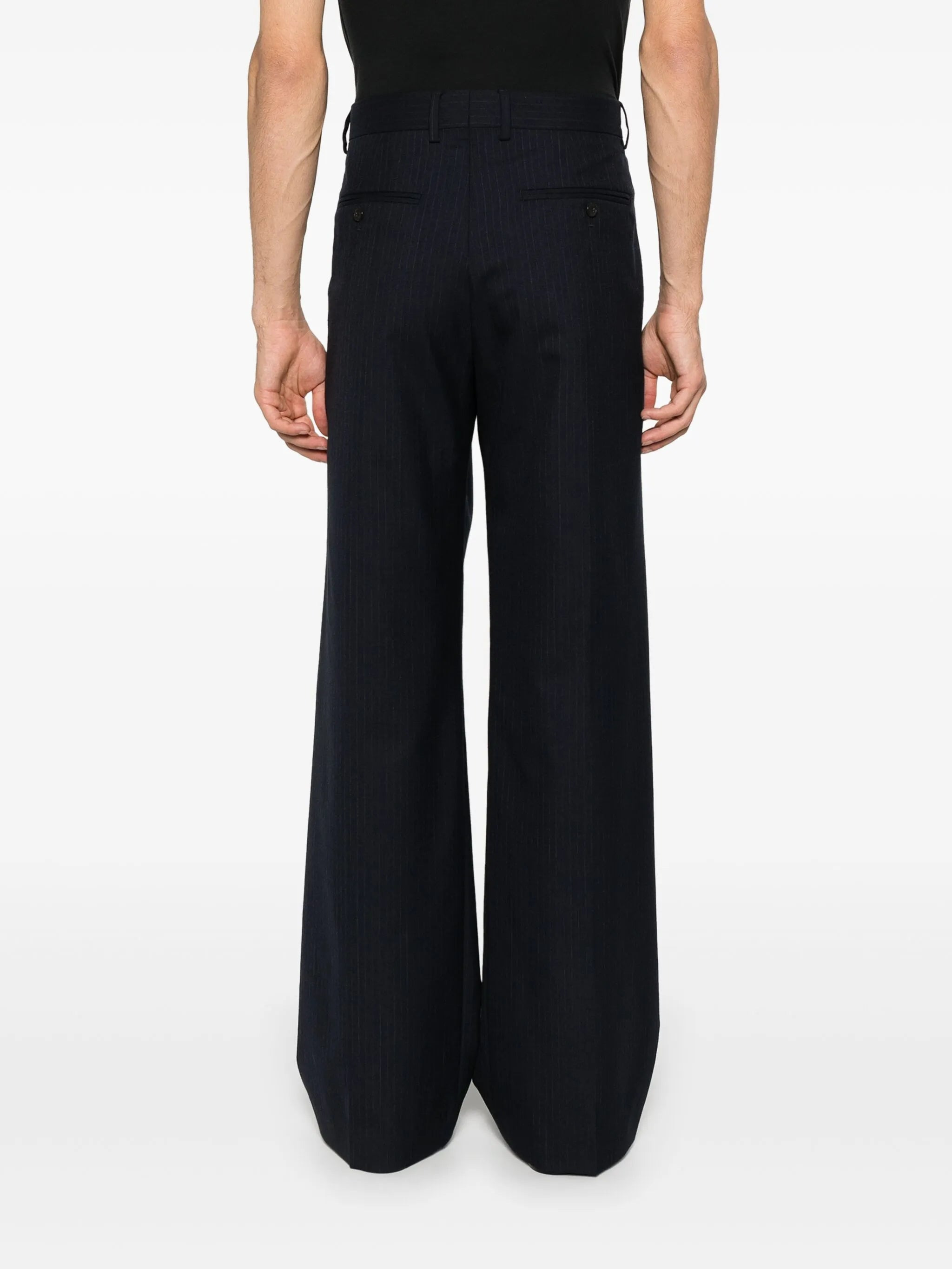 Pinstripe Straight-leg Trousers - 3
