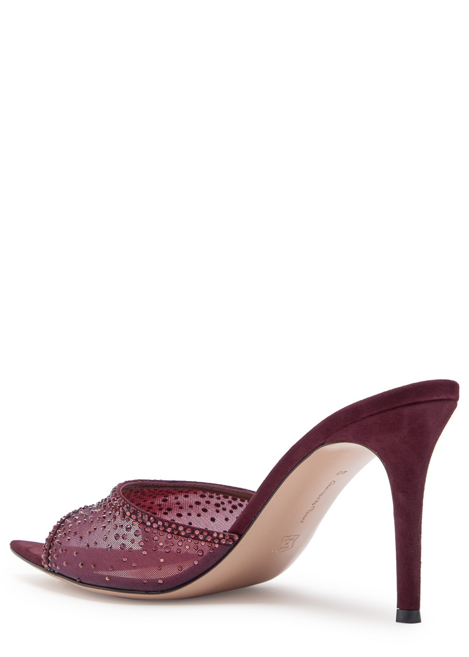 Gianvito Rossi Rania 85 Crystal-embellished Mesh Mules - 2