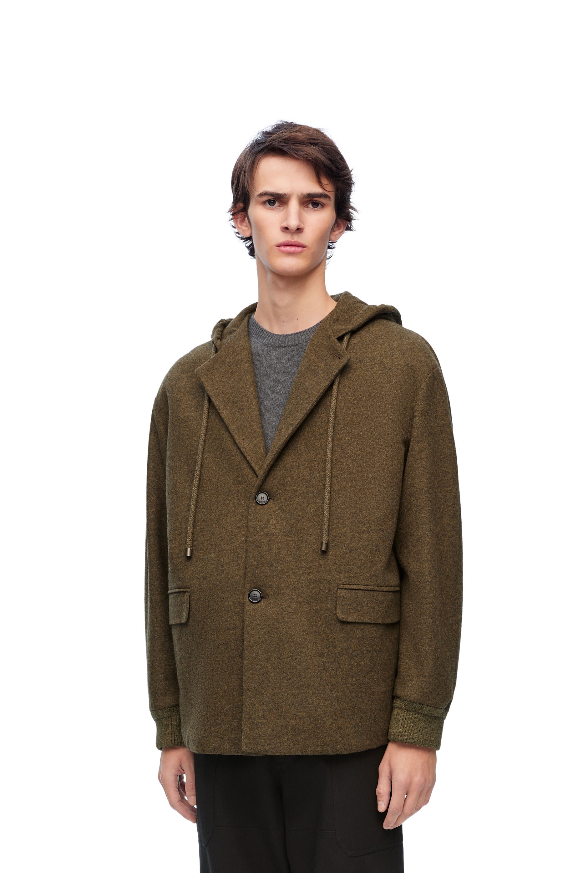 Hooded jacket in wool and cashmere - 3