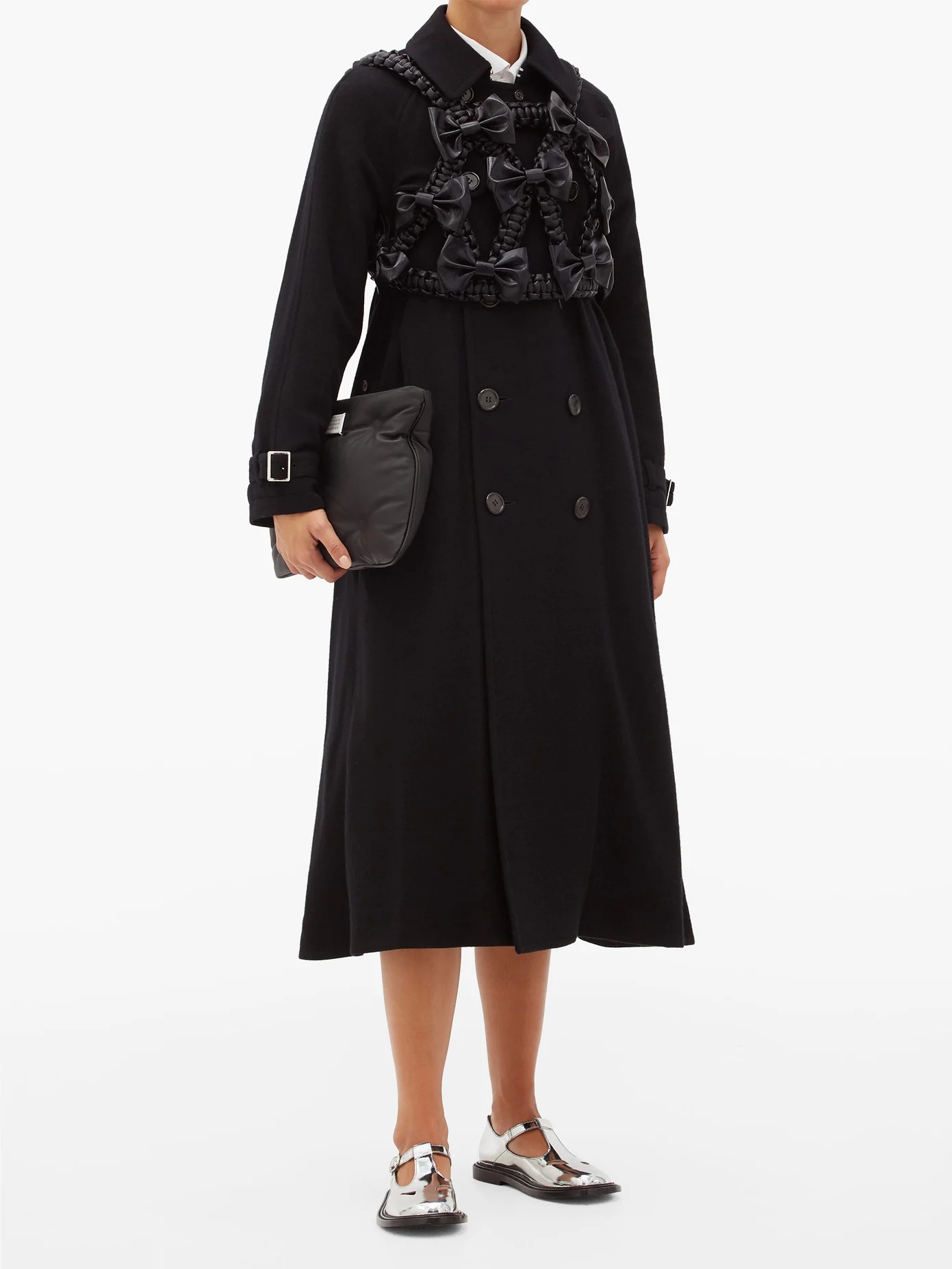 Double-breasted wool trench coat - 2