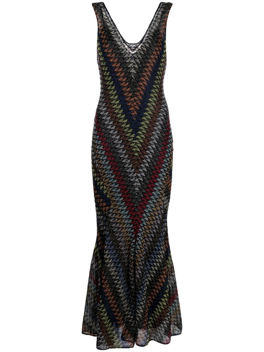 zigzag crochet-knit maxi dress - 1