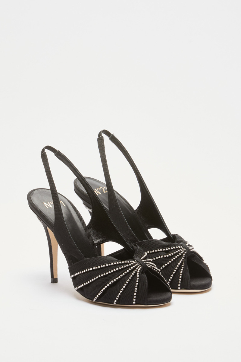 SATIN SANDALS WITH CRYSTALS 1