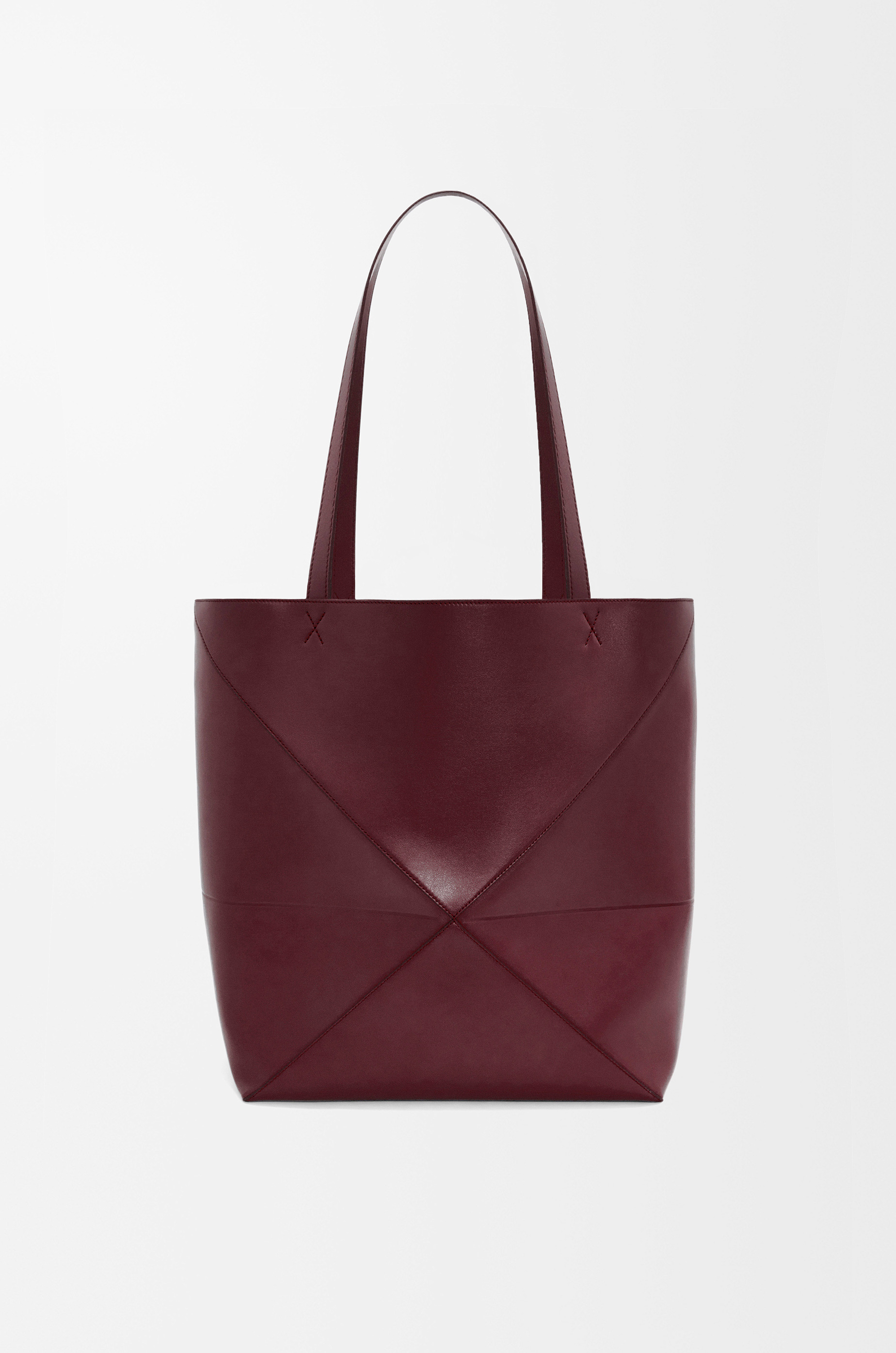 XL Puzzle Fold Tote in shiny calfskin - 7