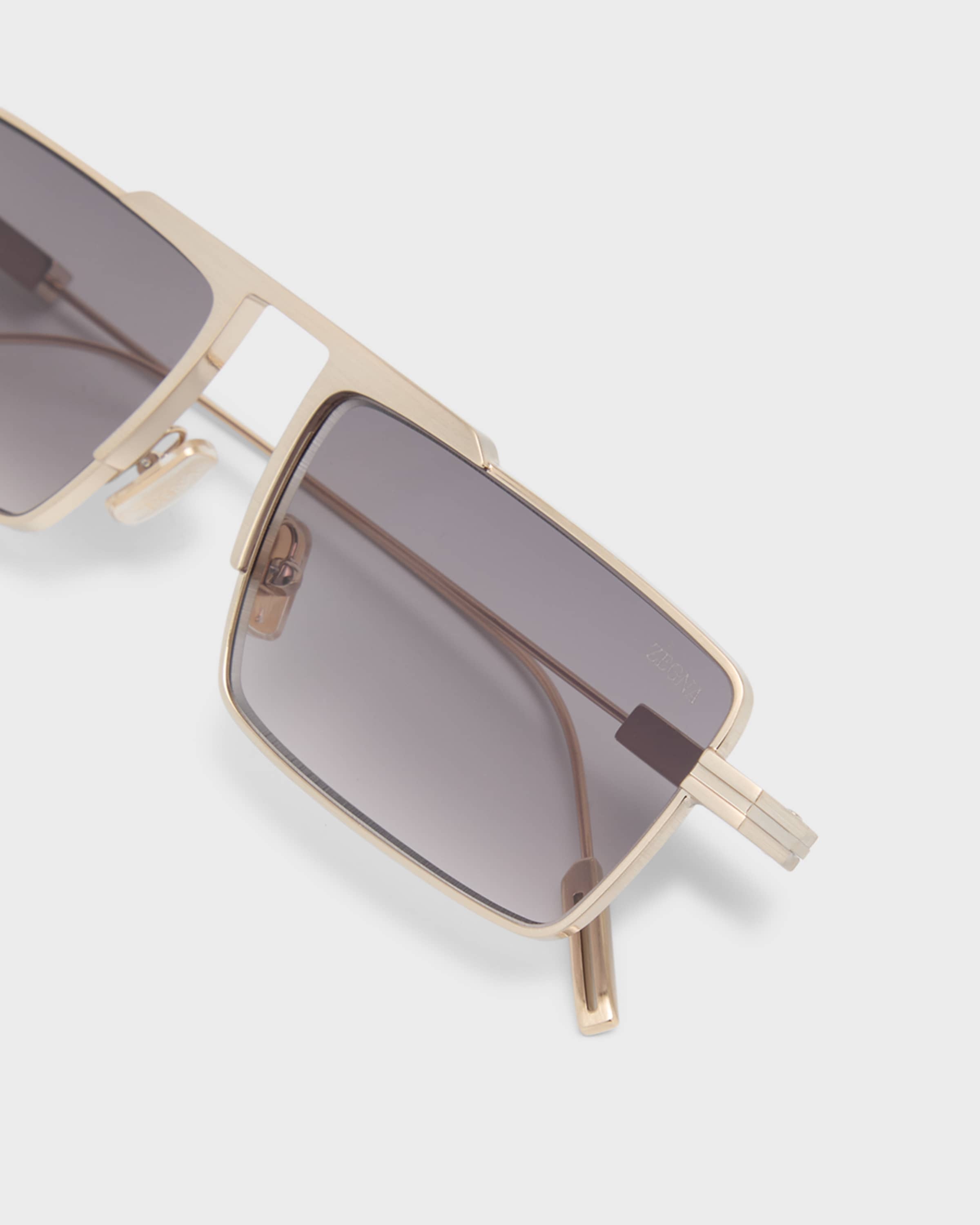 Men's EZ0233 Metal Rectangle Sunglasses - 5