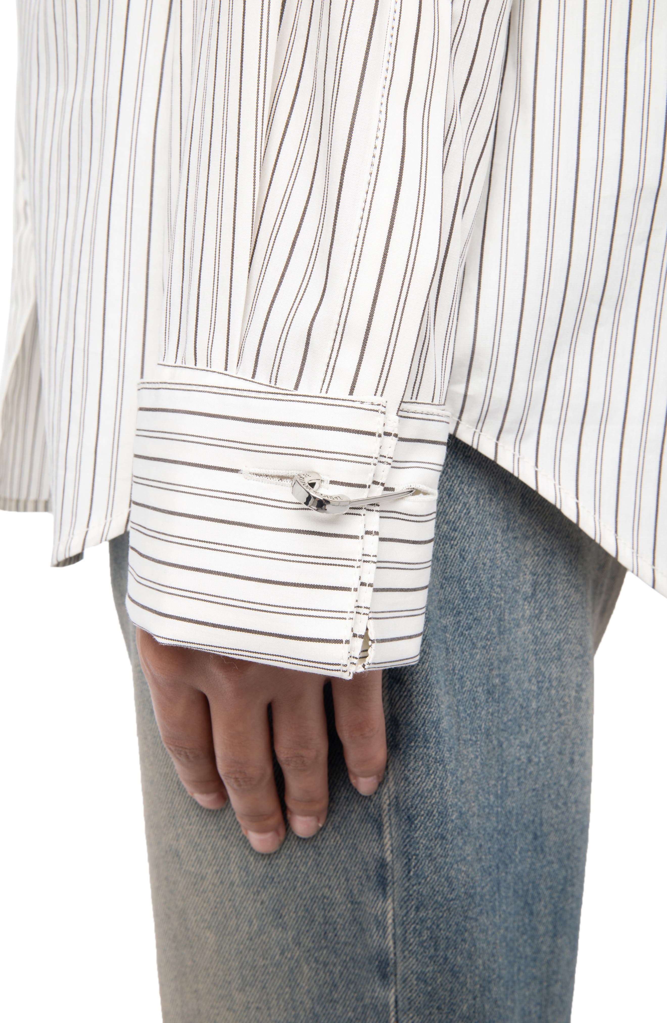 Zadig & Voltaire Morning Pop Logo Stripe Button-Up Shirt in Judo at Nordstrom - 7
