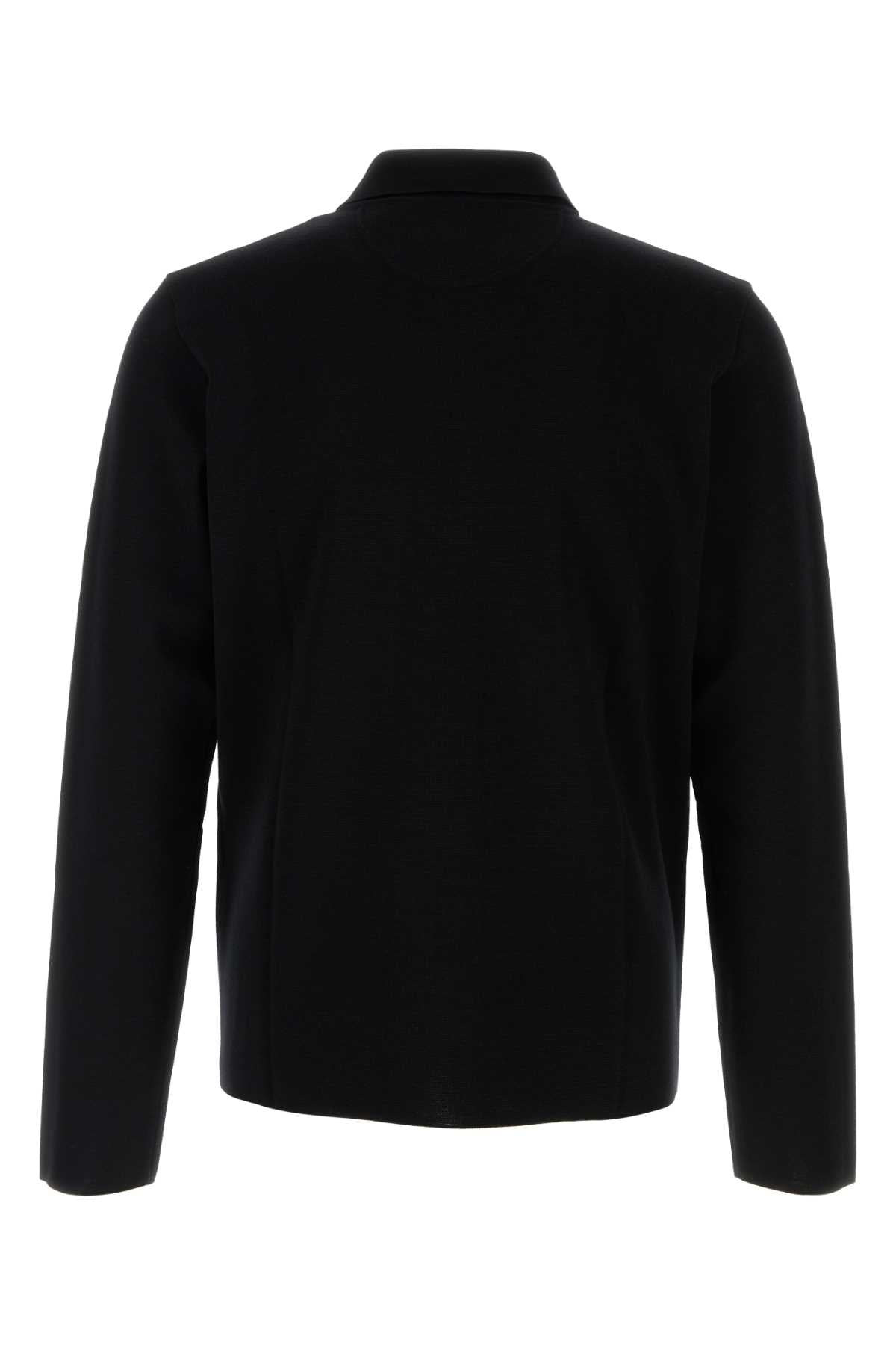Valentino Garavani Men Black Wool Polo Shirt - 2