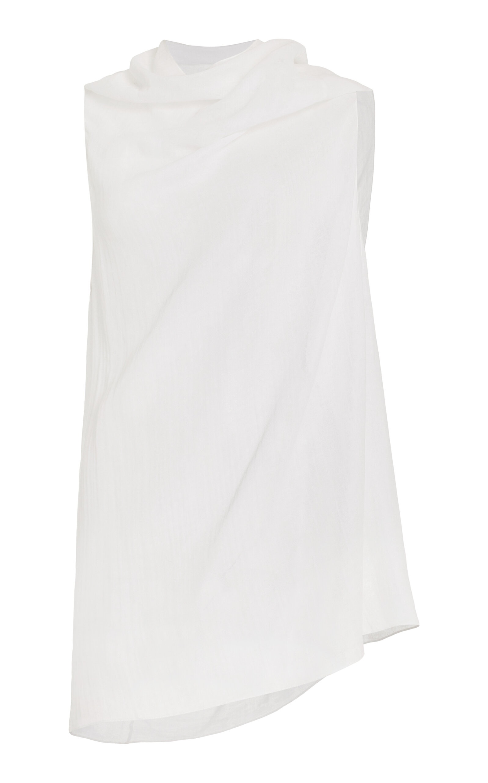 Aria Draped Cotton Sleeveless Top ivory - 1