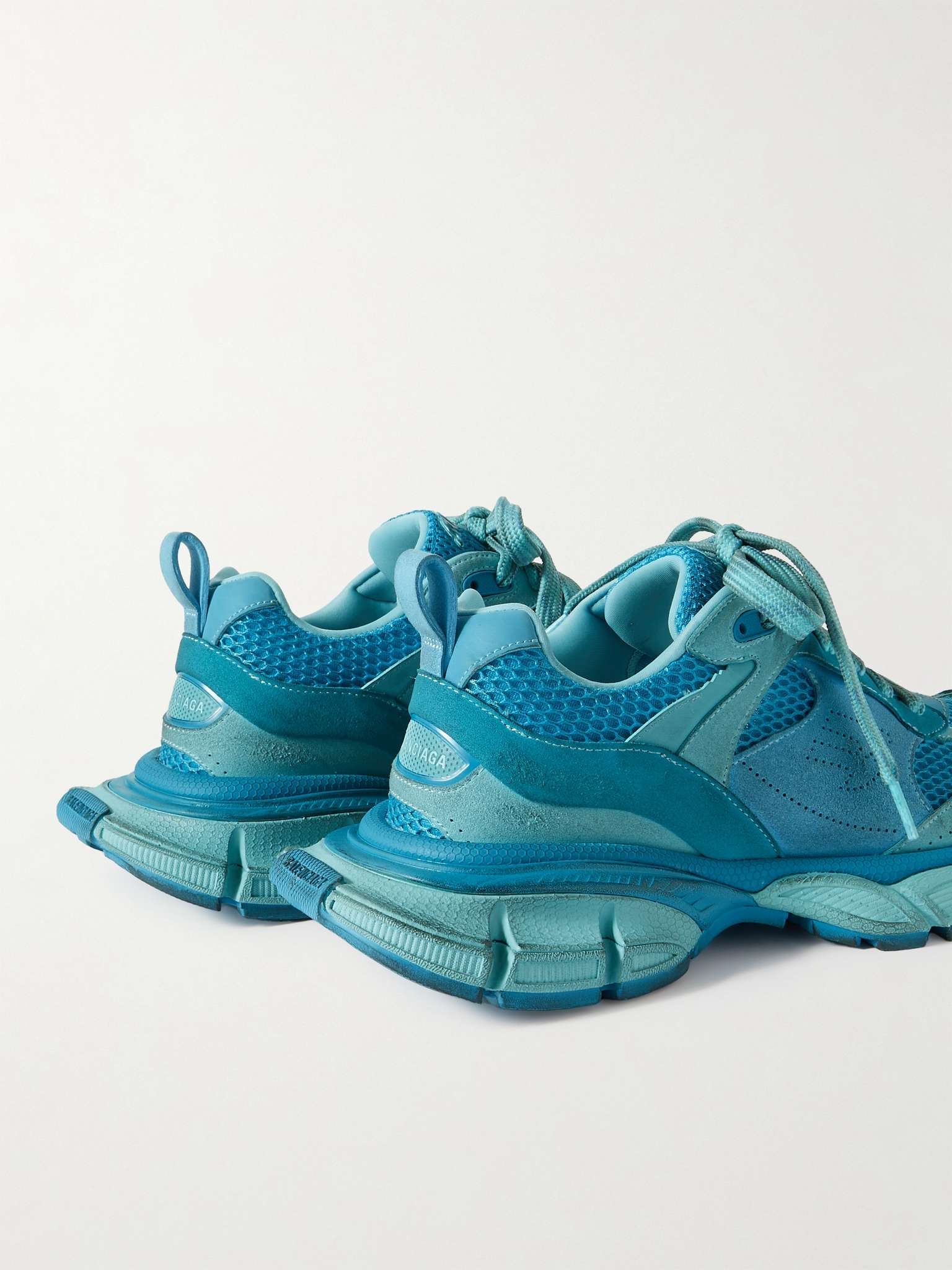 24AW new/BALENCIAGA 3XLファッションスニーカー Sneakers Blue BALENCIAGA 3XL Distressed Faux Suede and Mesh Sneakers