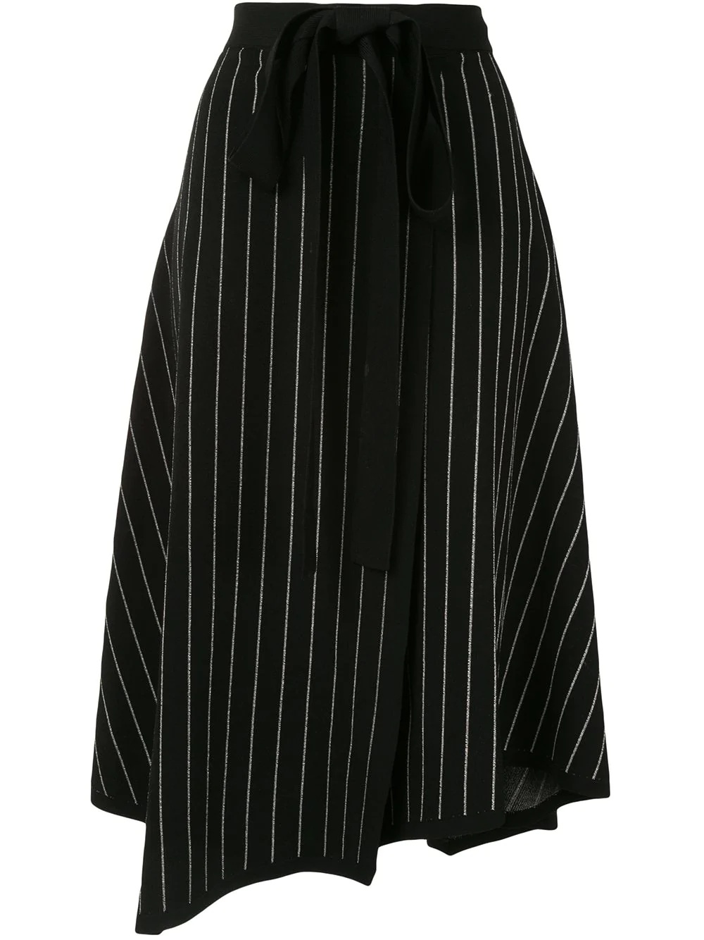 knitted pinstriped wrap skirt - 1