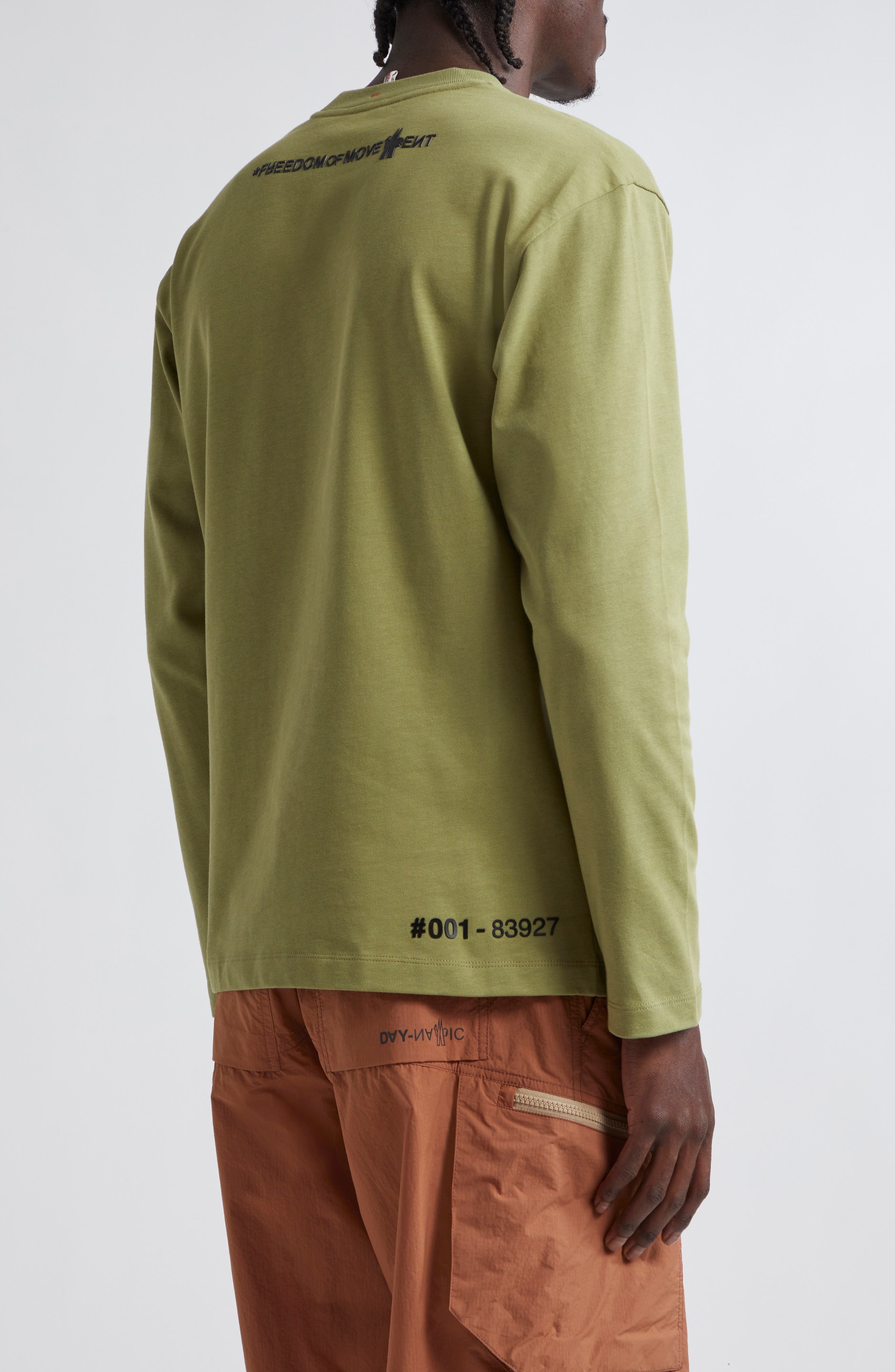 Embossed Logo Long Sleeve Cotton Graphic T-Shirt - 2