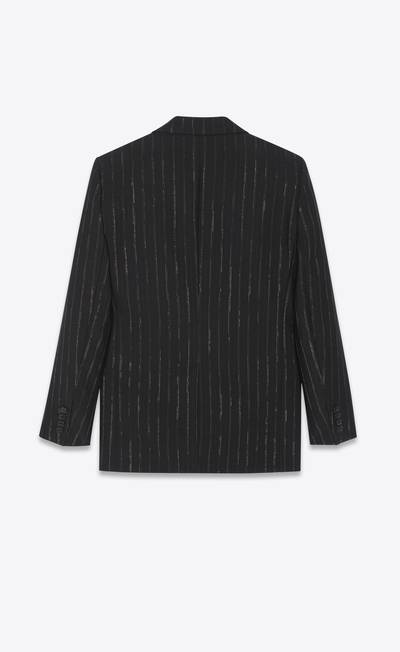 SAINT LAURENT fitted single-breasted jacket in pinstripe wool outlook