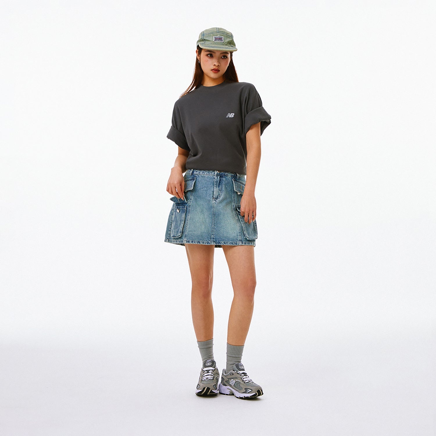 New Balance NB Logo Cotton T-shirt 'Grey' AMT41333-ACK - 4