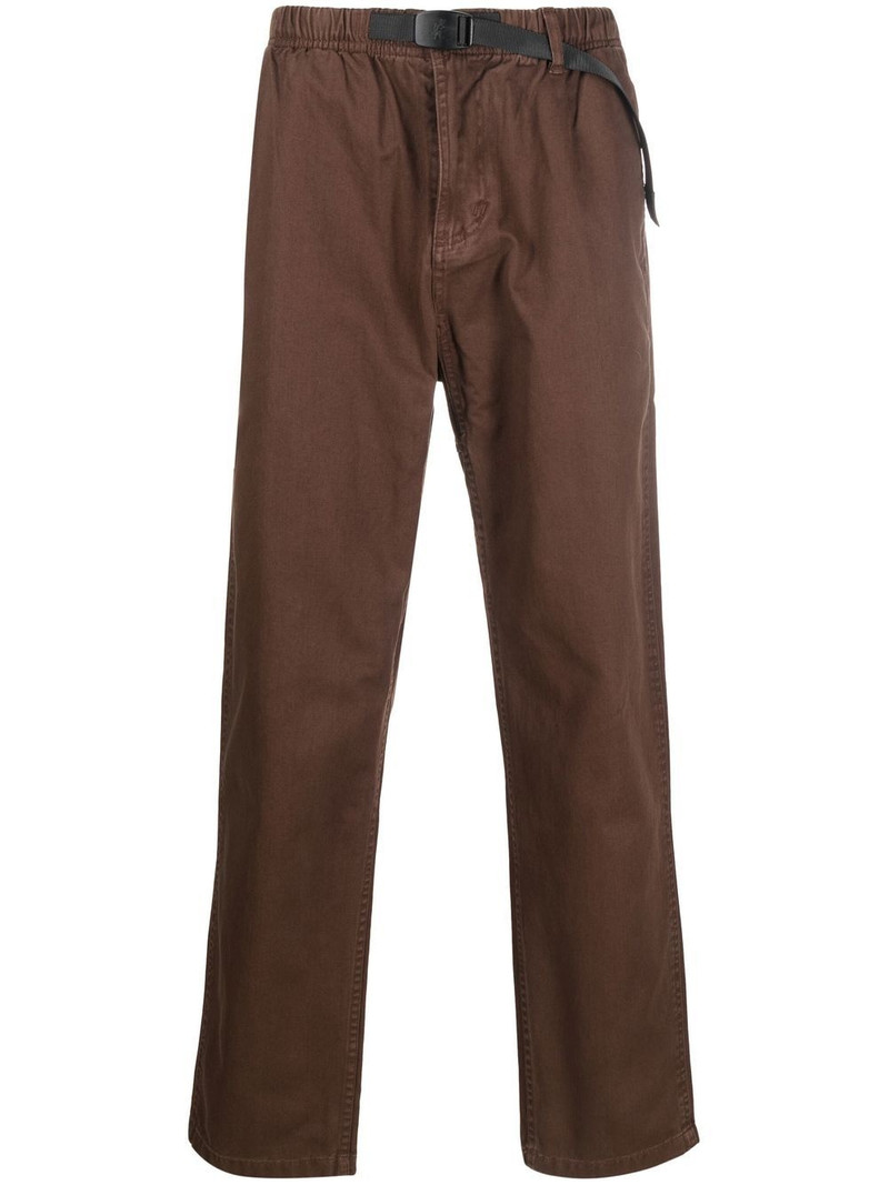 belted-waist straight-leg trousers 1