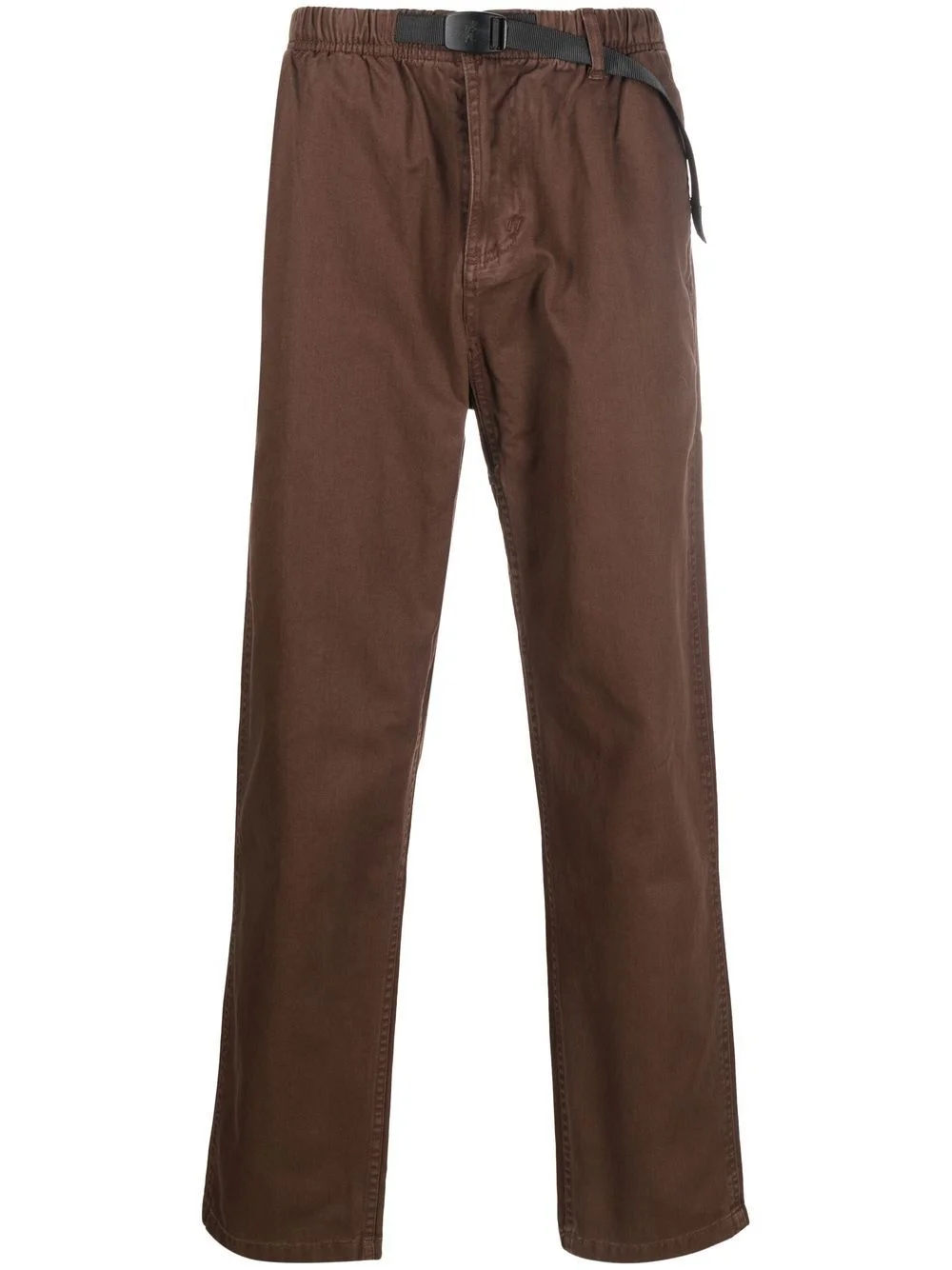 belted-waist straight-leg trousers - 1