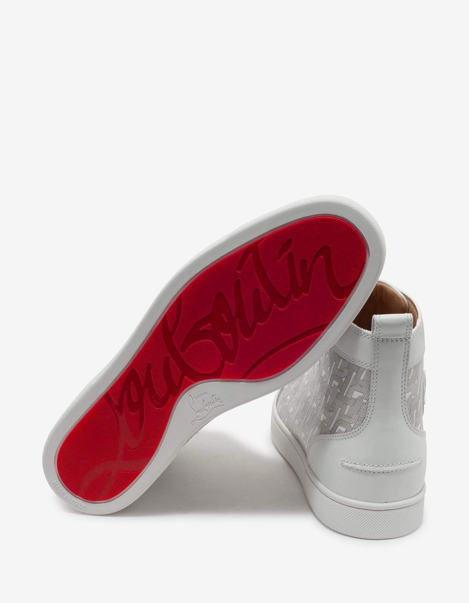 Christian Louboutin Louis CL Motif White High Top Trainers - 3