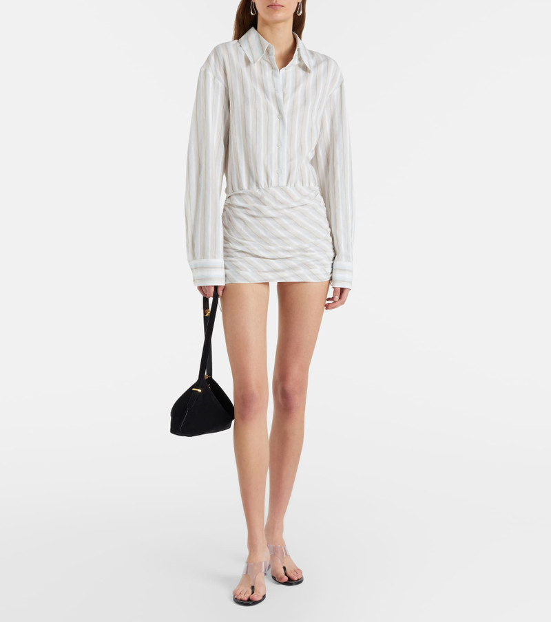 CHRISTOPHER ESBER Ruched striped cotton shirt outlook