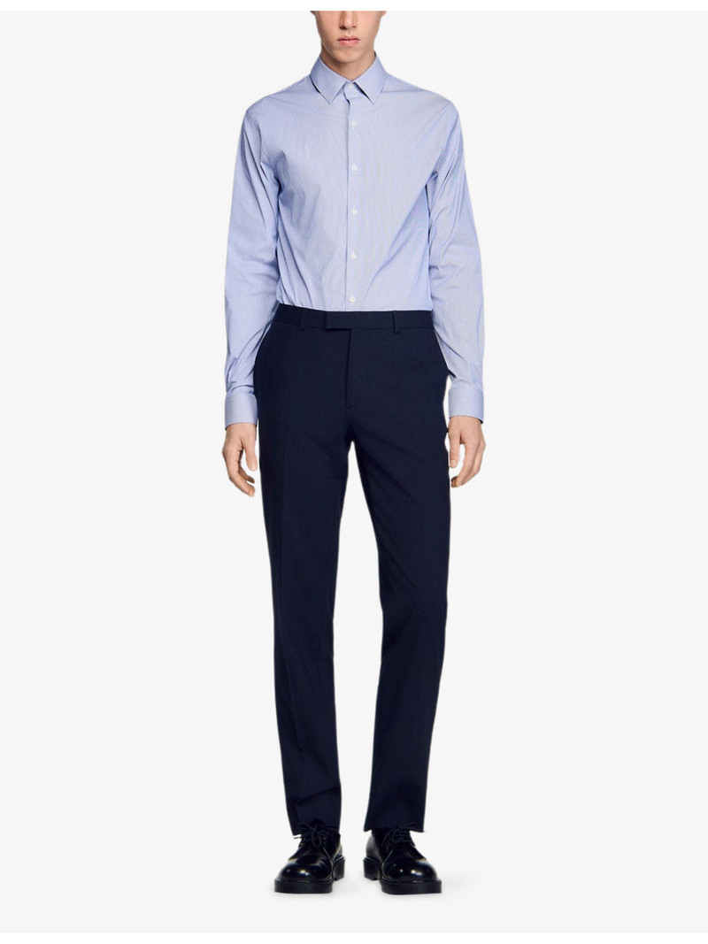 Sandro Striped Long-Sleeved Cotton-Blend Shirt outlook