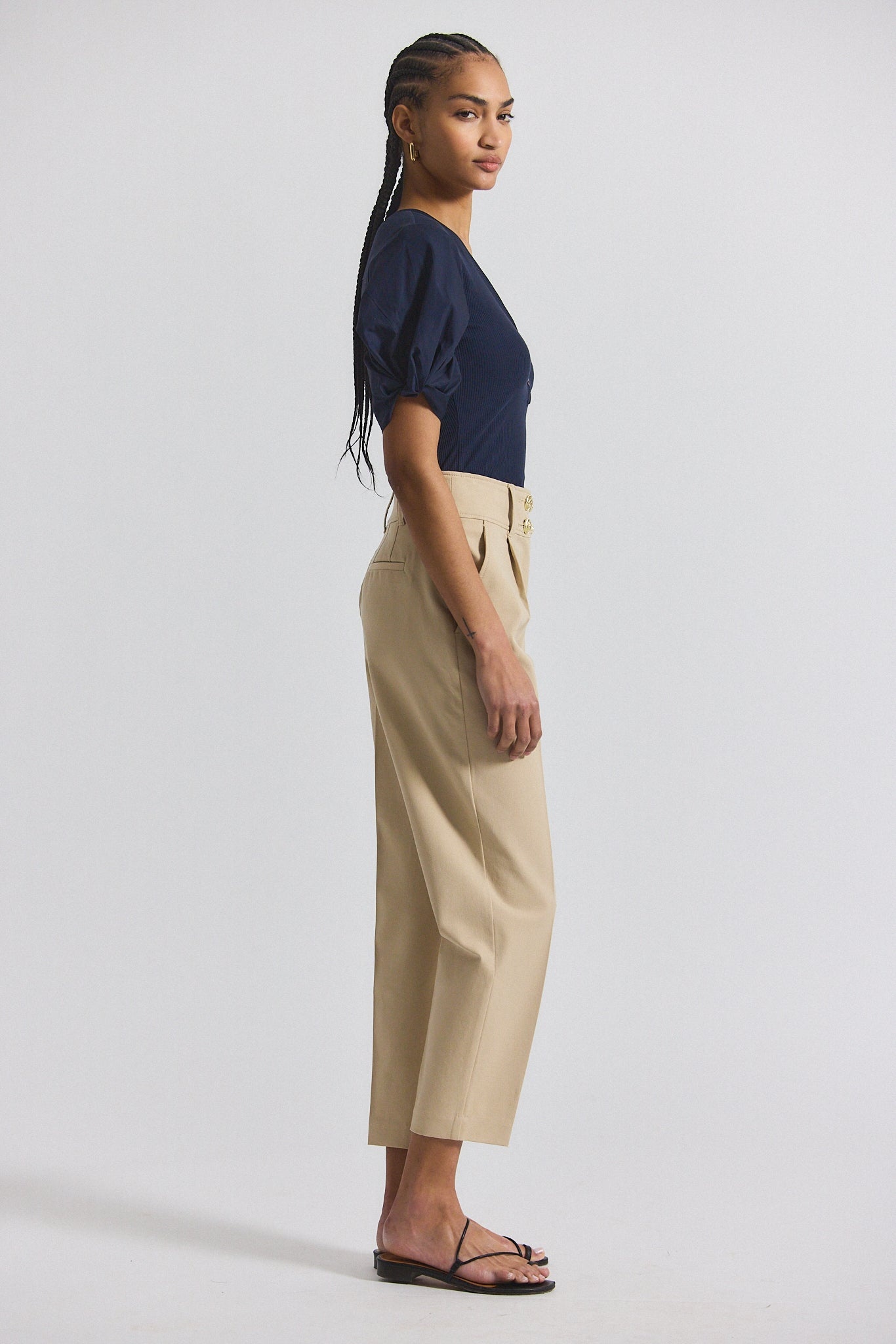 LEONIE PLEATED TAPERED PANT - 2