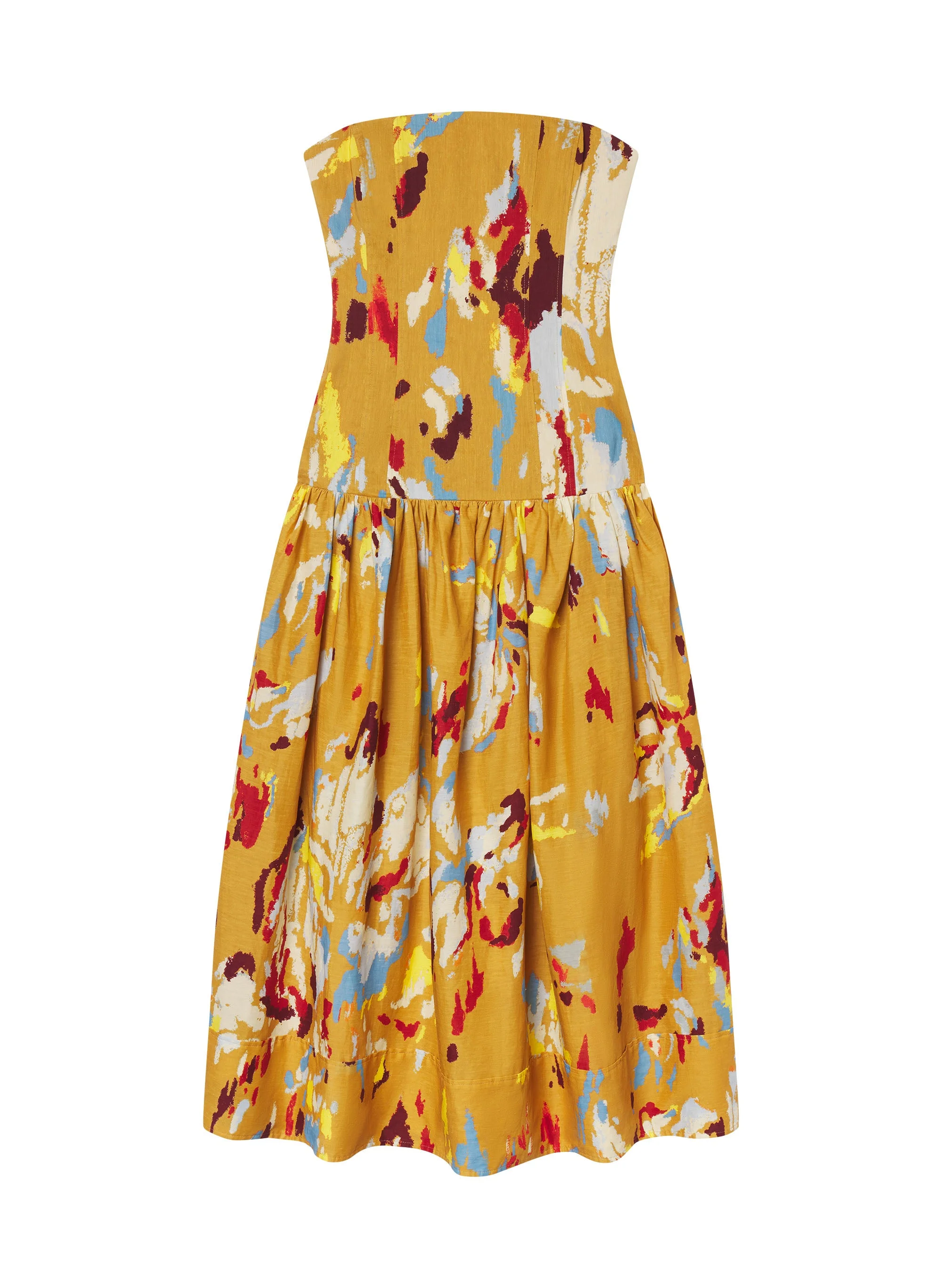June Strapless Printed Midi Dress - 1