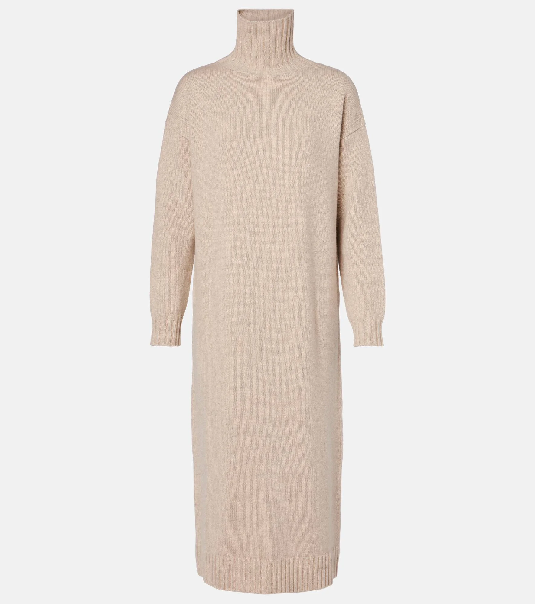 Summer turtleneck cashmere midi dress - 1