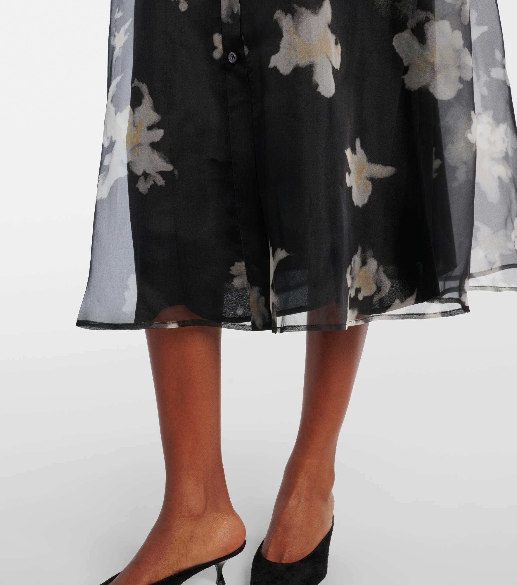 Kiera floral silk midi dress - 5