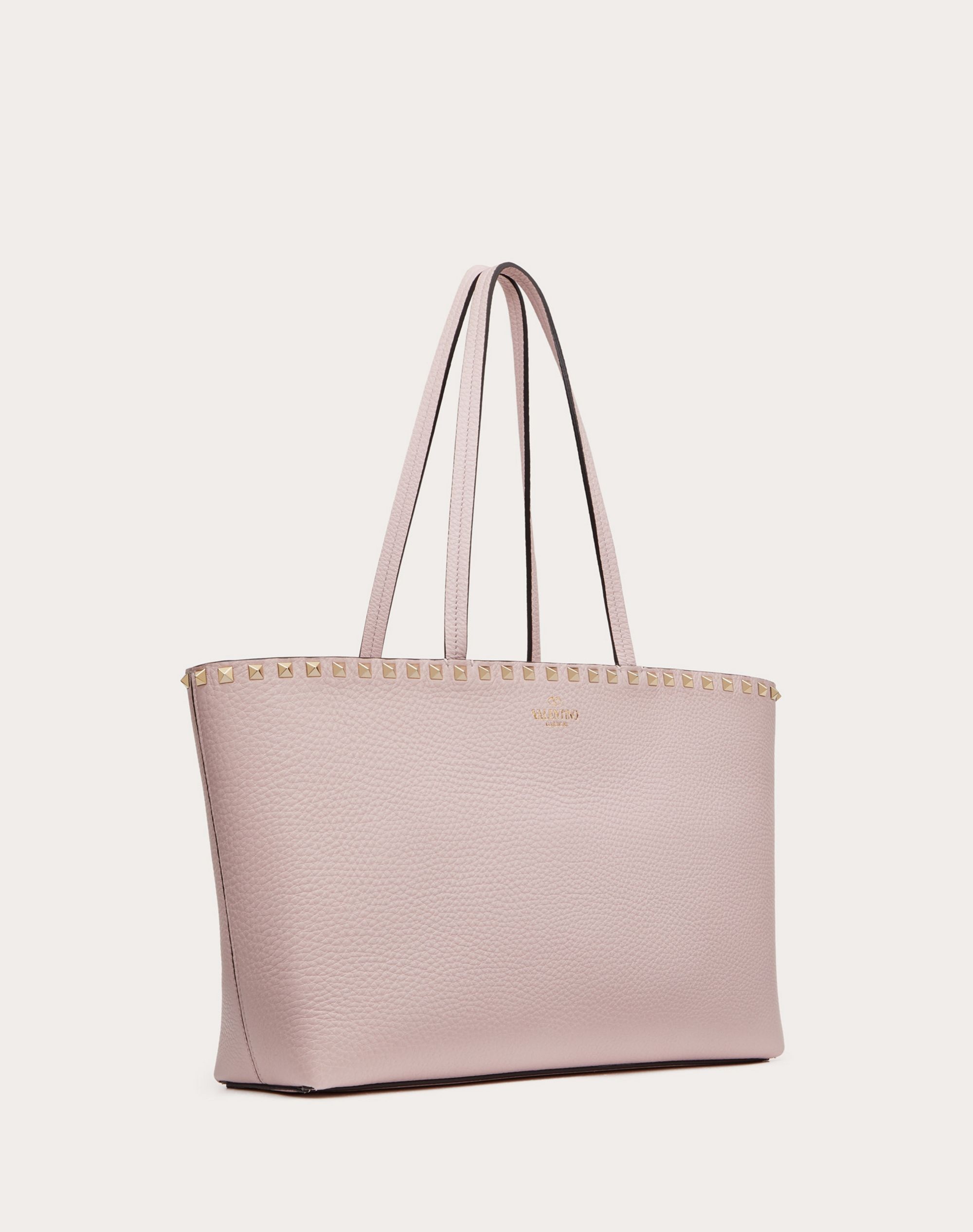 Small Rockstud Grainy Calfskin Tote Bag - 2