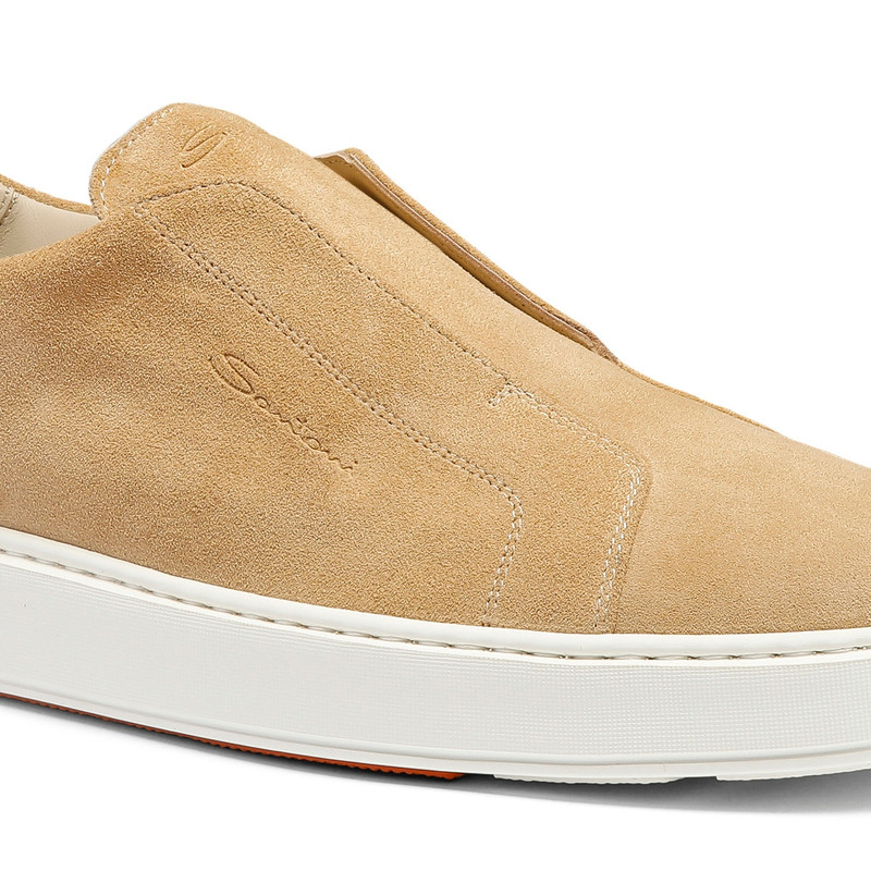 Men's beige suede slip-on sneaker 6