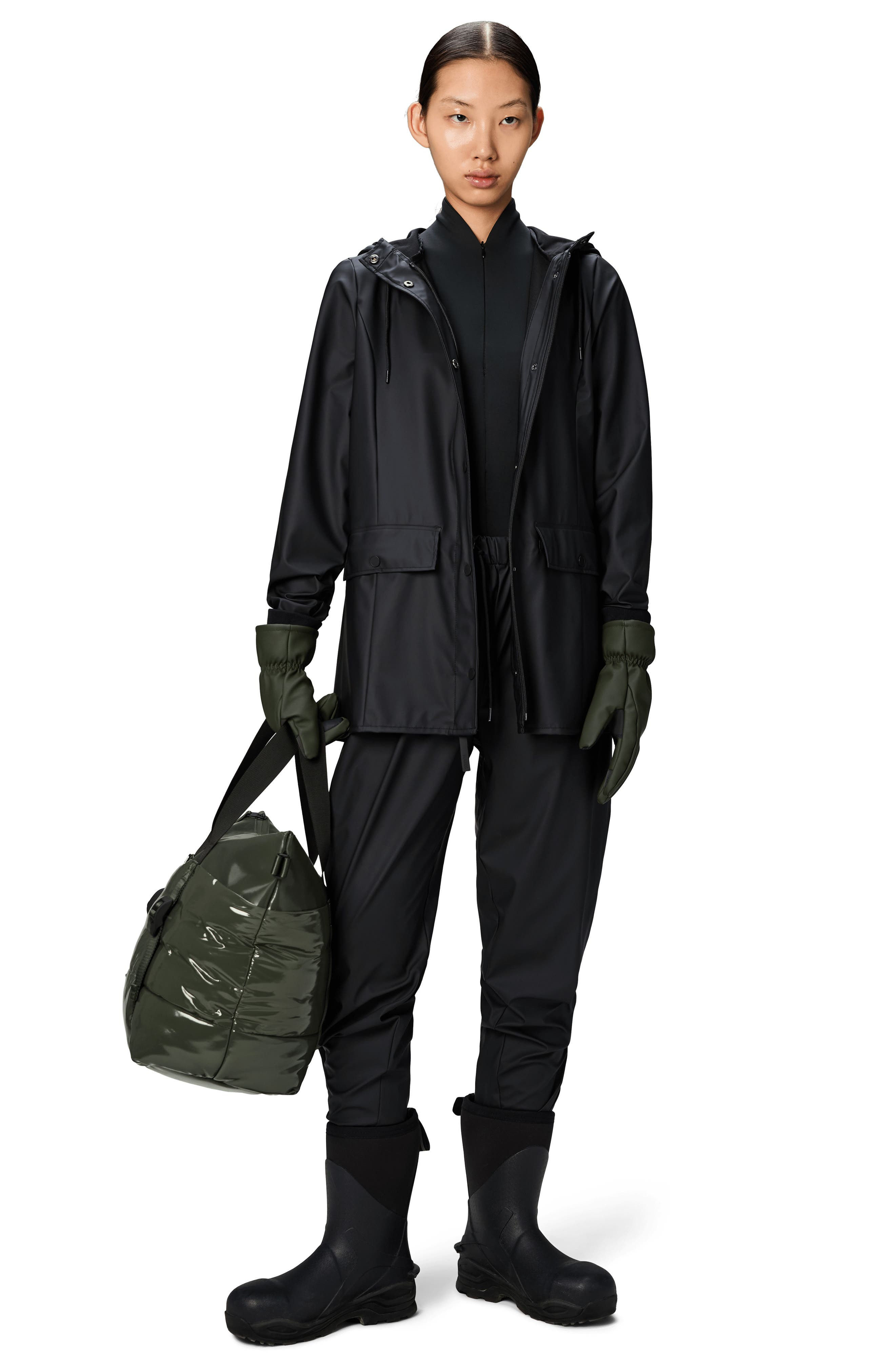 Rains Curve Waterproof Rain Jacket in Black at Nordstrom - 5