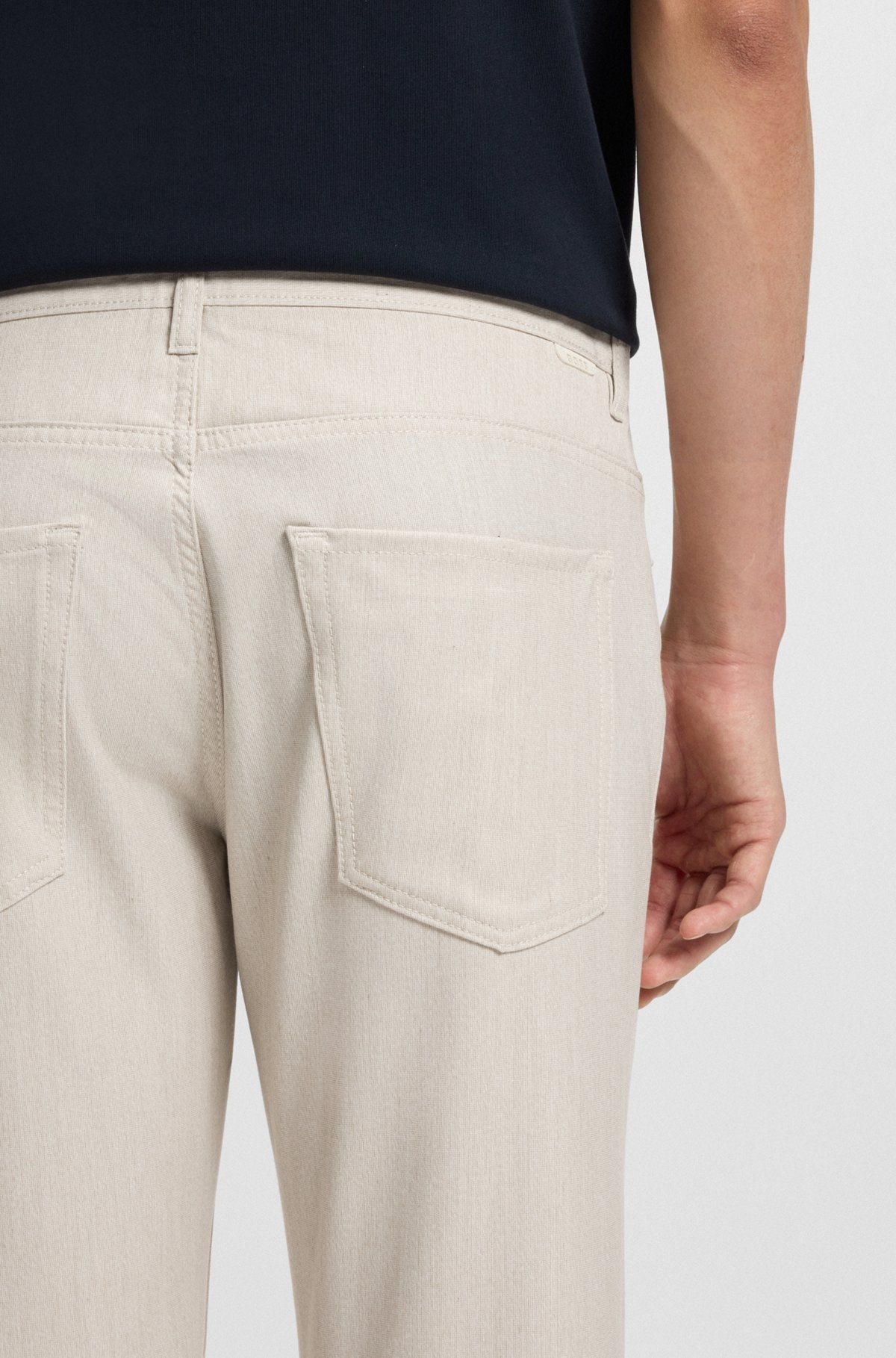 DELAWARE SLIM-FIT TROUSERS IN WRINKLE-RESISTANT DOBBY - 5
