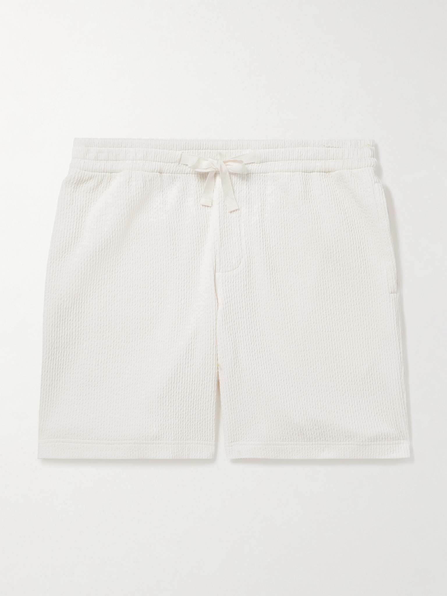 Trevone Straight-Leg Cotton-Blend Seersucker Drawstring Shorts - 1