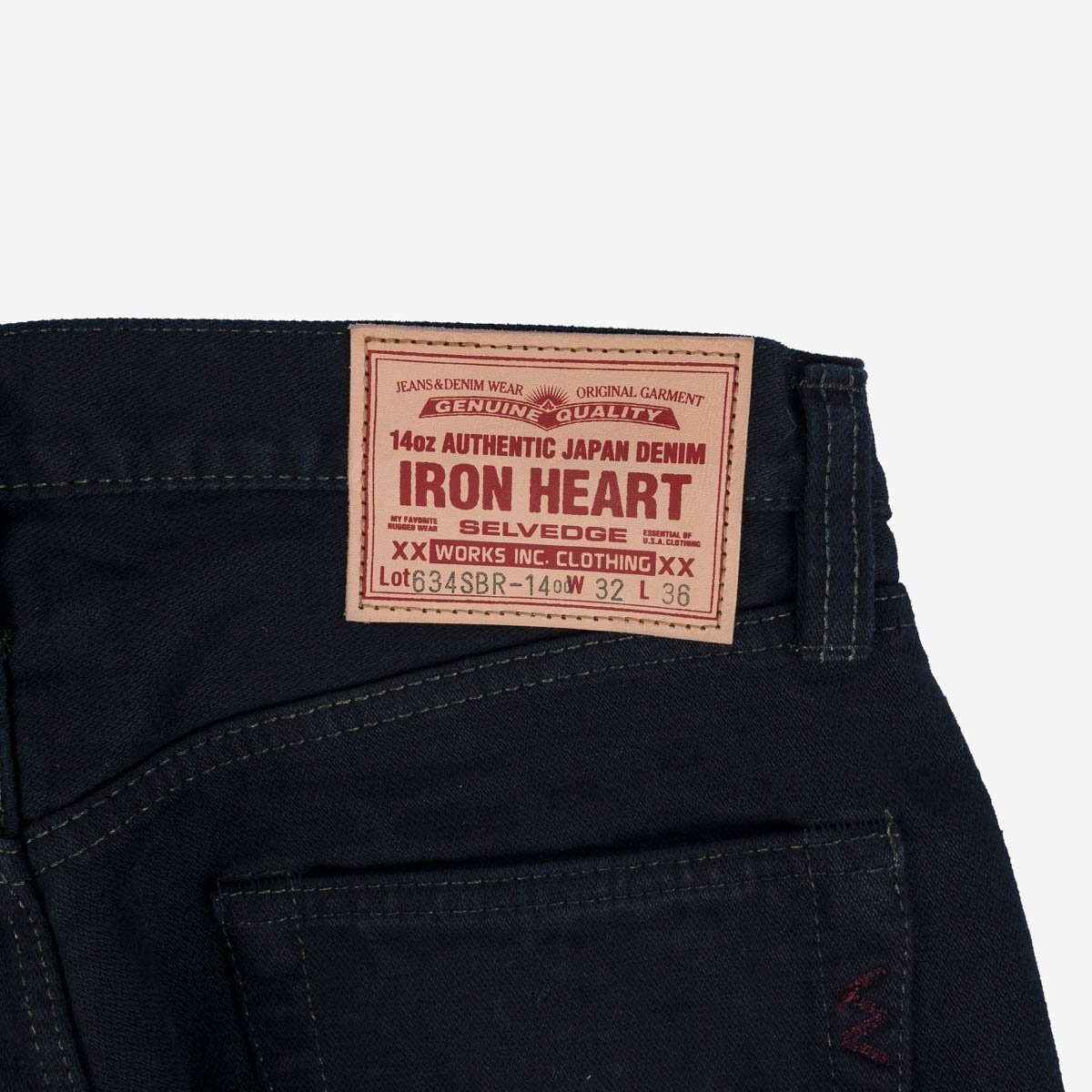 14oz Selvedge Denim Slim Tapered Cut Jeans - Indigo/Black