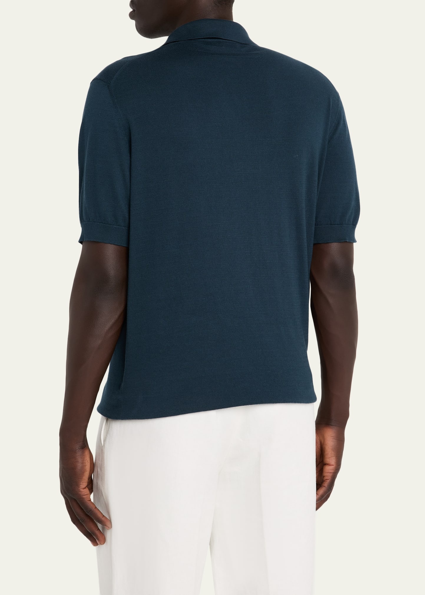 Men's Premium Cotton Knit Short-Sleeve Polo Sweater - 3