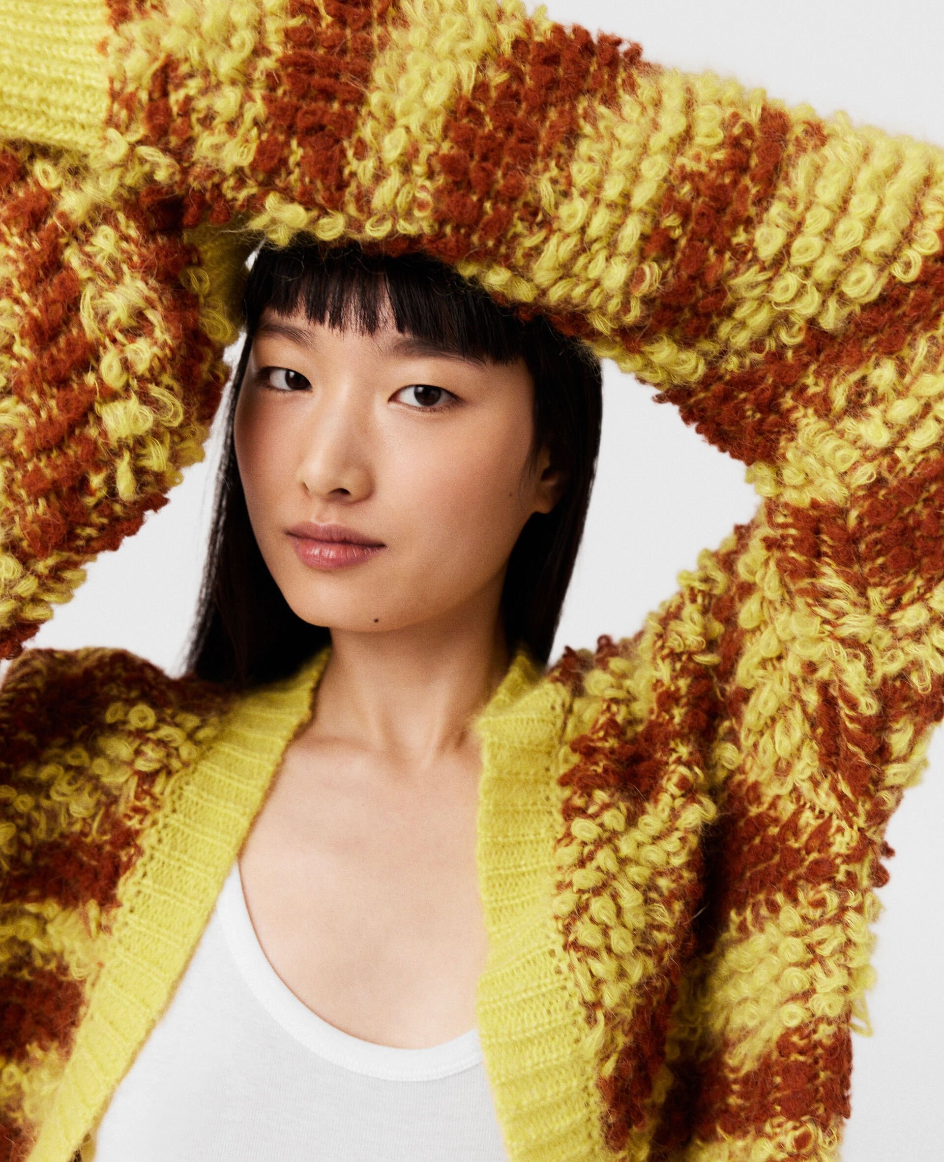 Tiger-Pattern Bouclé-Knit Cardigan - 4