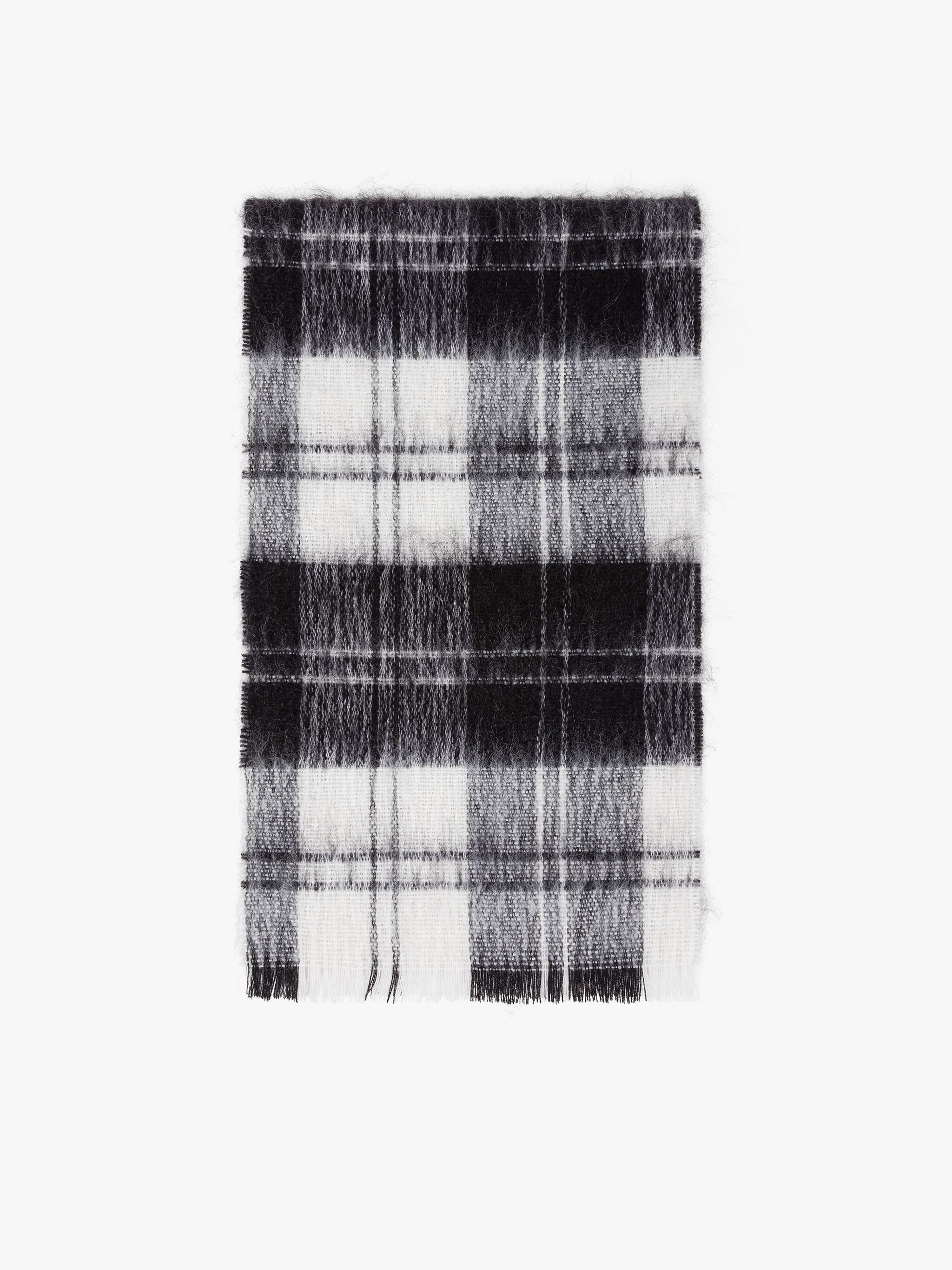 ERSKINE BLACK & WHITE MOHAIR SCARF - 1