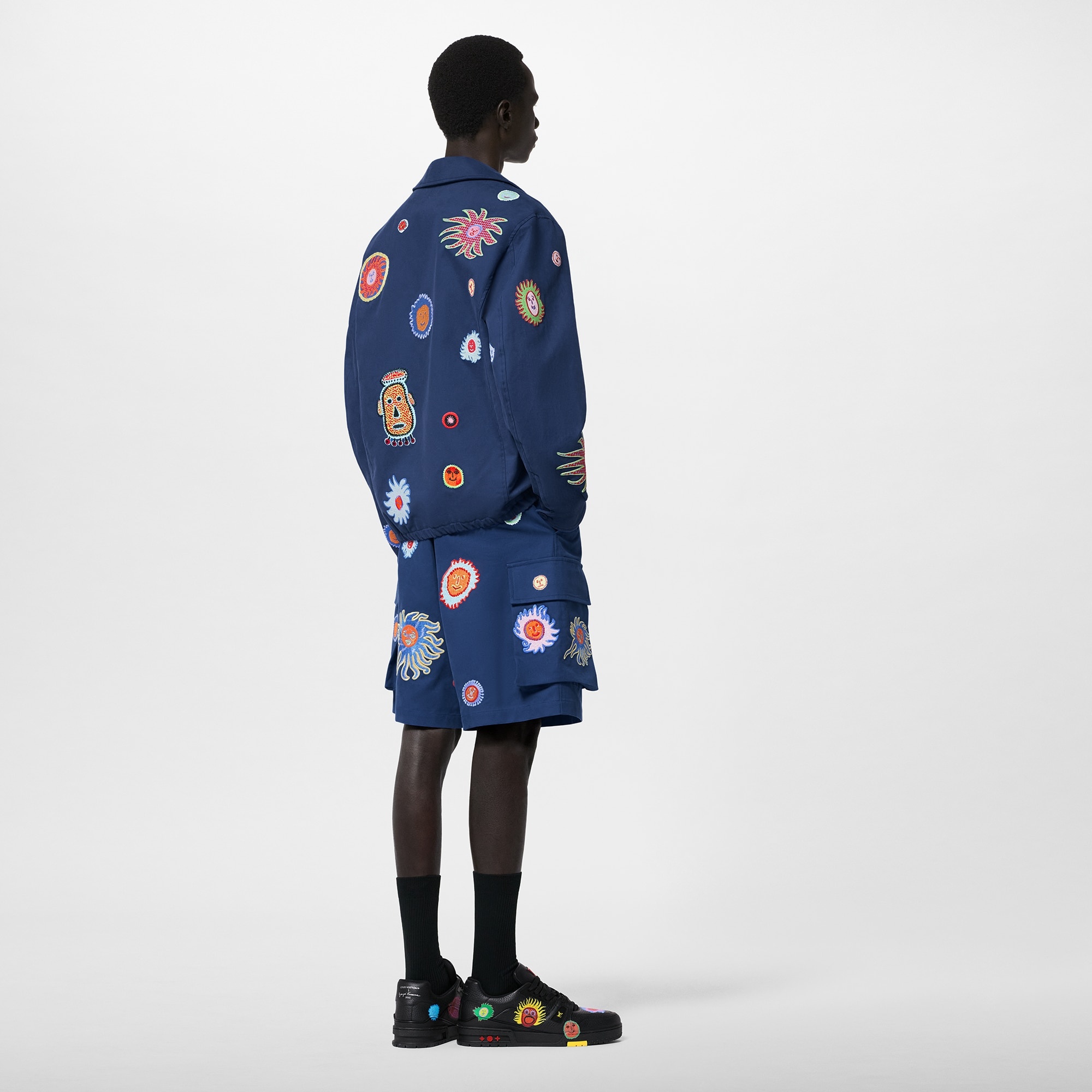 LV x YK Embroidered Faces Cargo Short - 3
