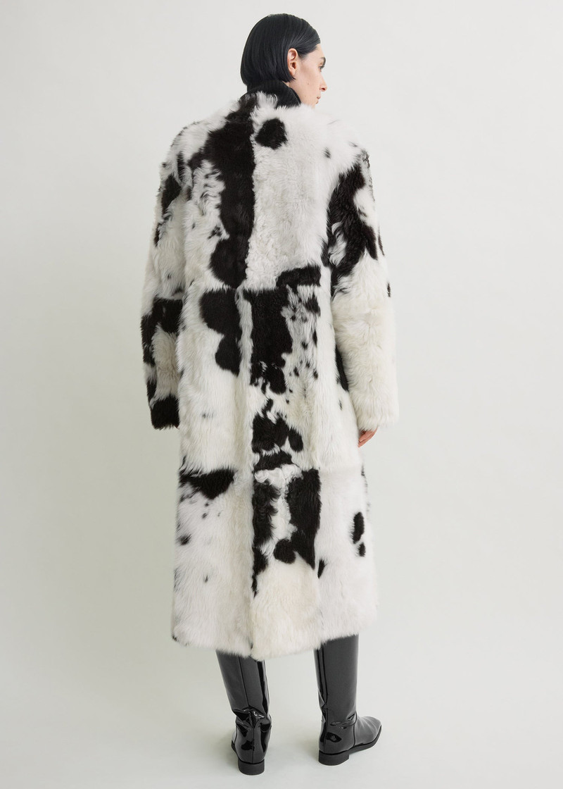 Monochrome shearling coat black/white 4