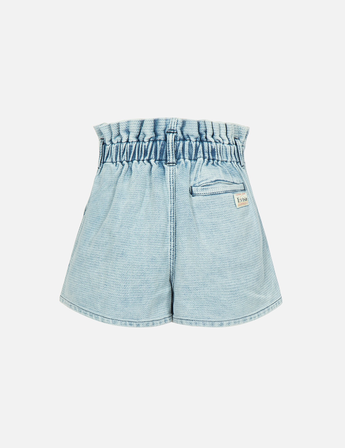 SEAGULL EMBROIDERY TEXTURED JACQUARD DENIM SHORTS - 2