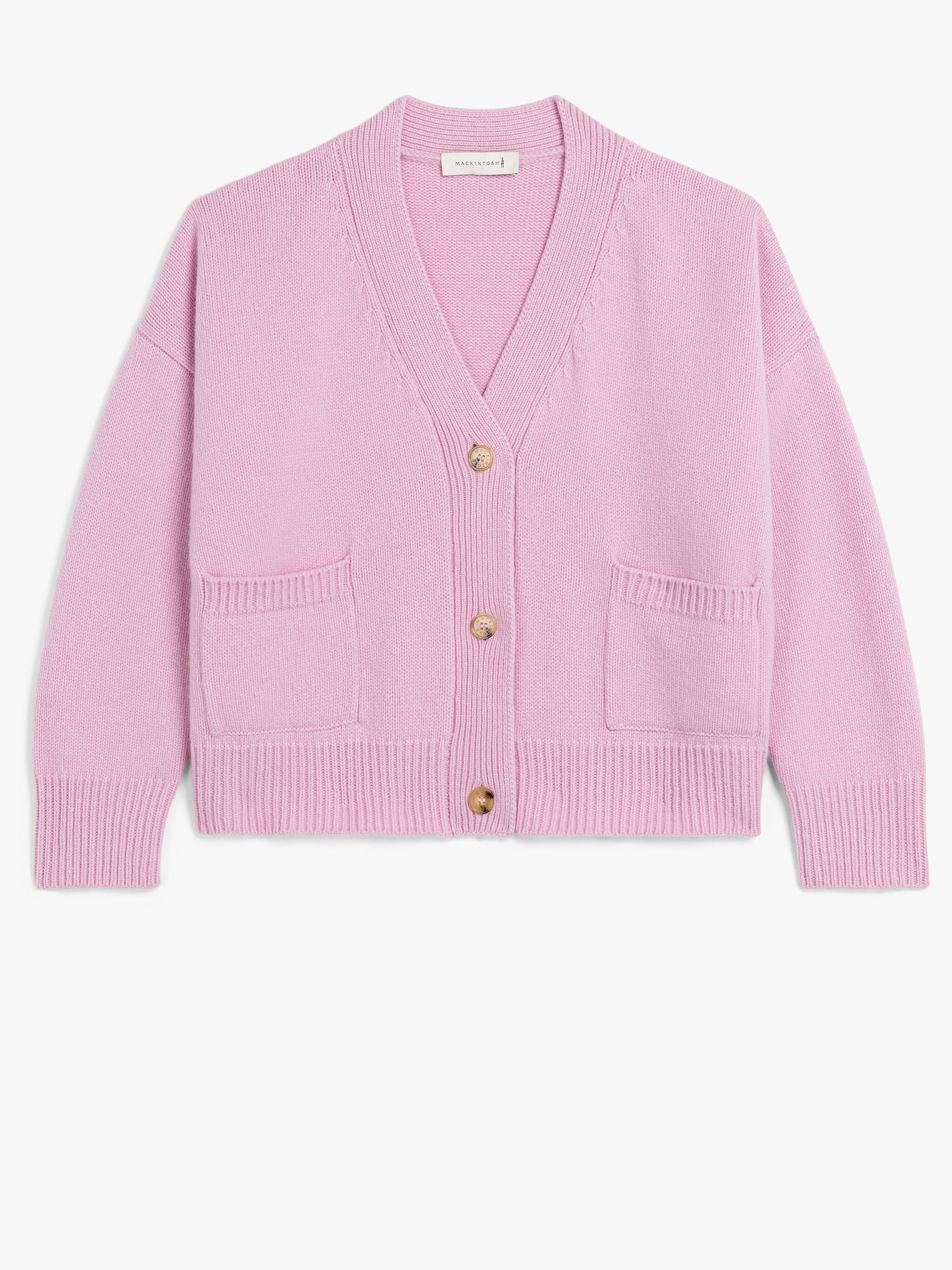 KELLE PINK WOOL CARDIGAN - 1