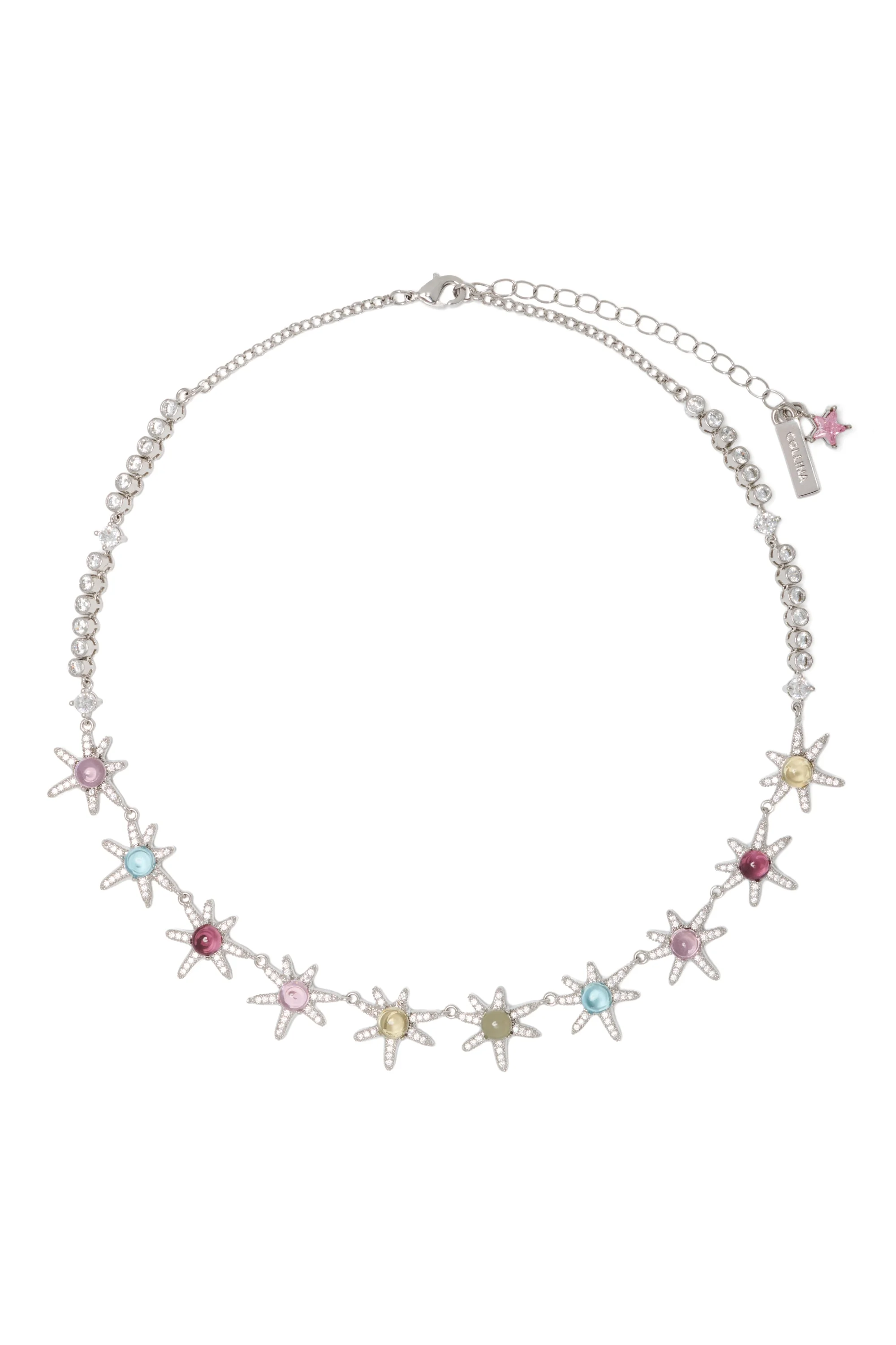 SILVER PASTEL ASTER NECKLACE - 1