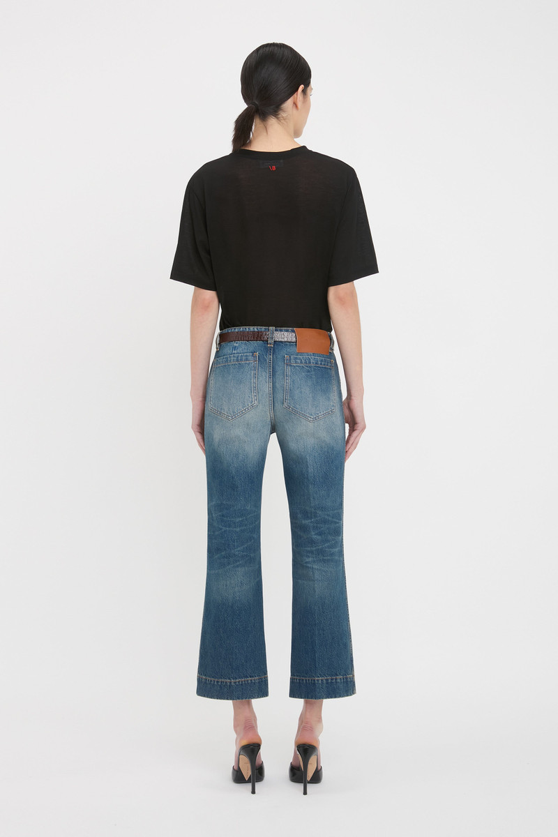 Classic Cotton Crepe T-Shirt In Black 4