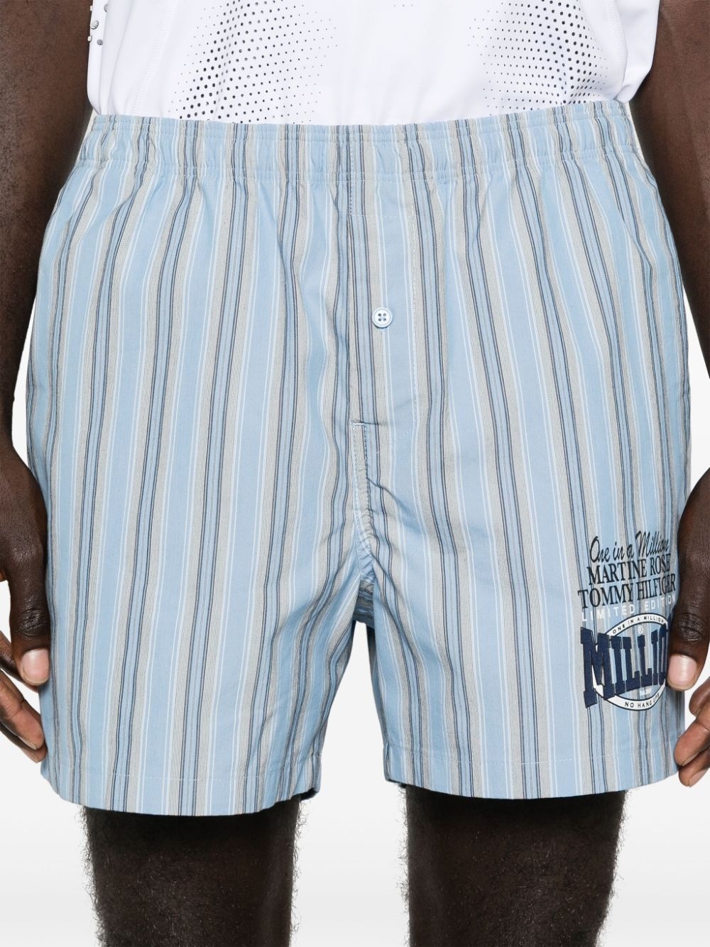 x Tommy Jeans logo-print striped shorts - 6