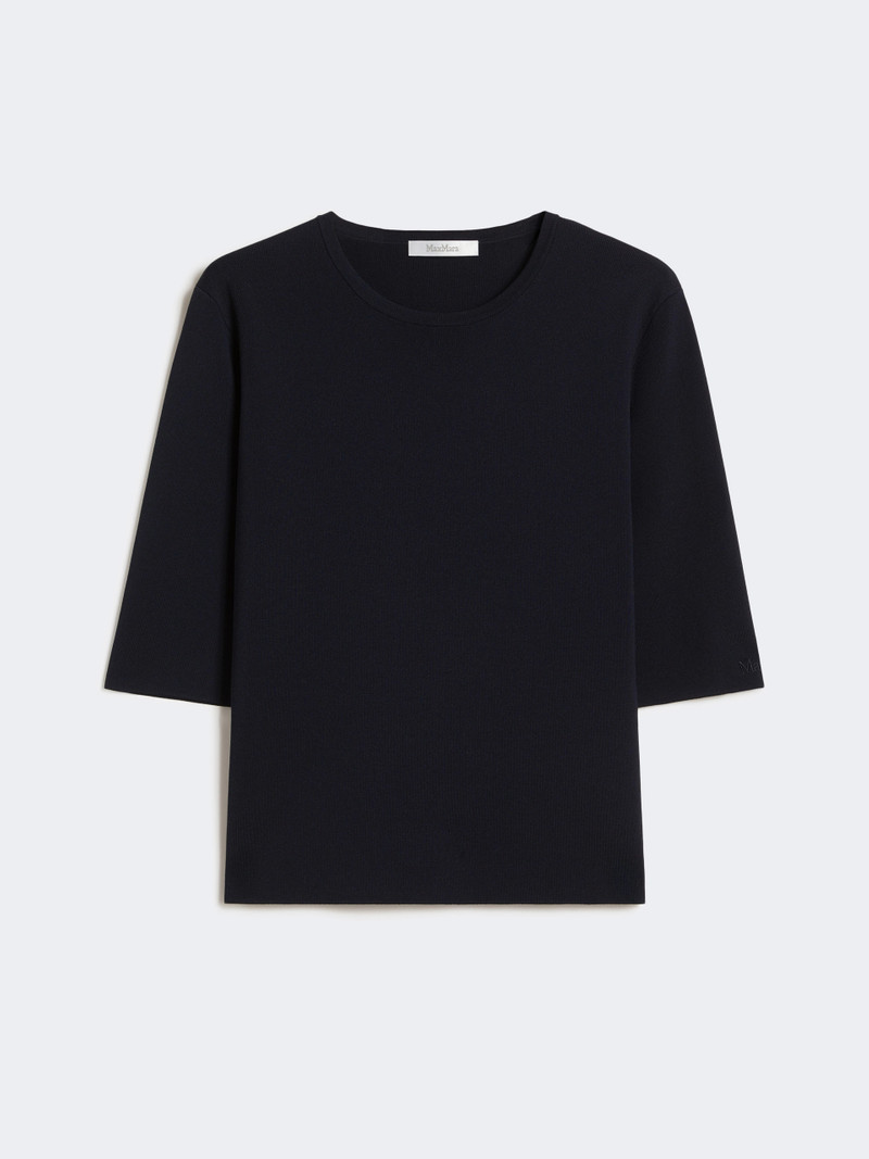 FAIDA Viscose crêpe crew-neck jumper - ULTRAMARINE 1