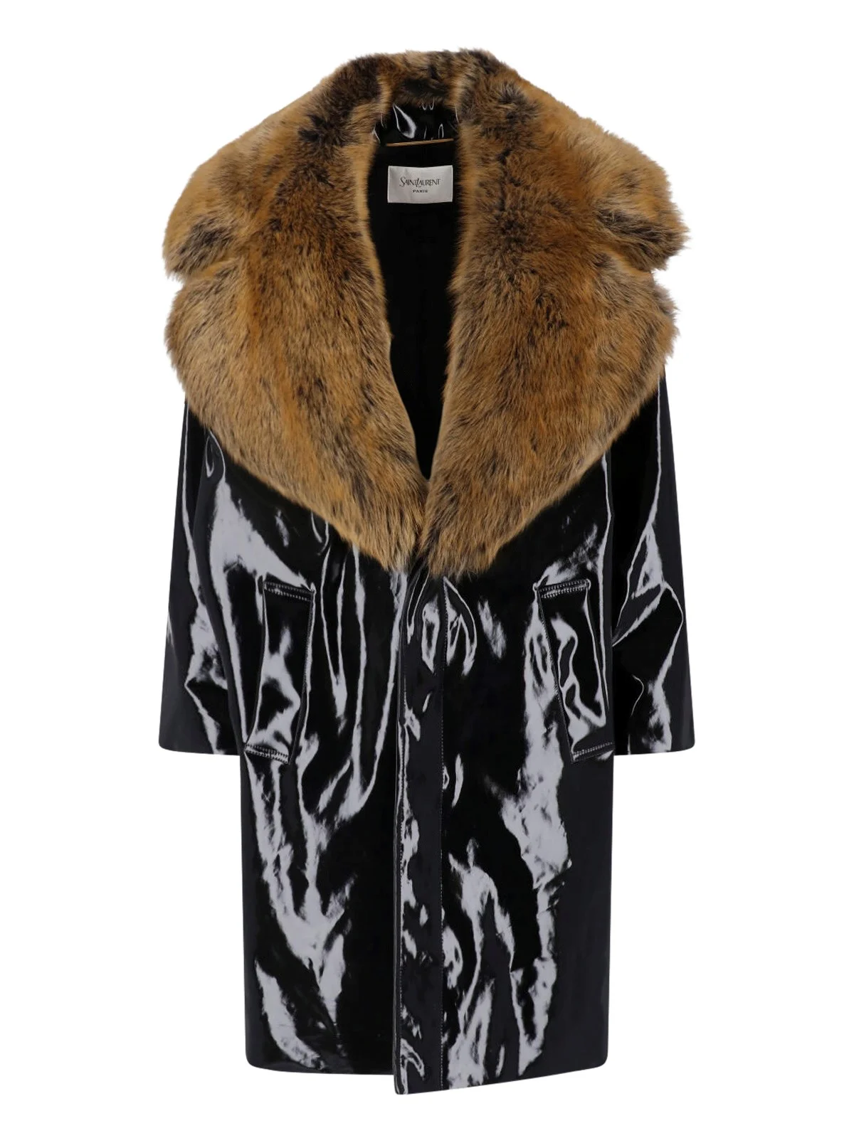 COAT IN COATED CANVAS AND SHEARLING - 1