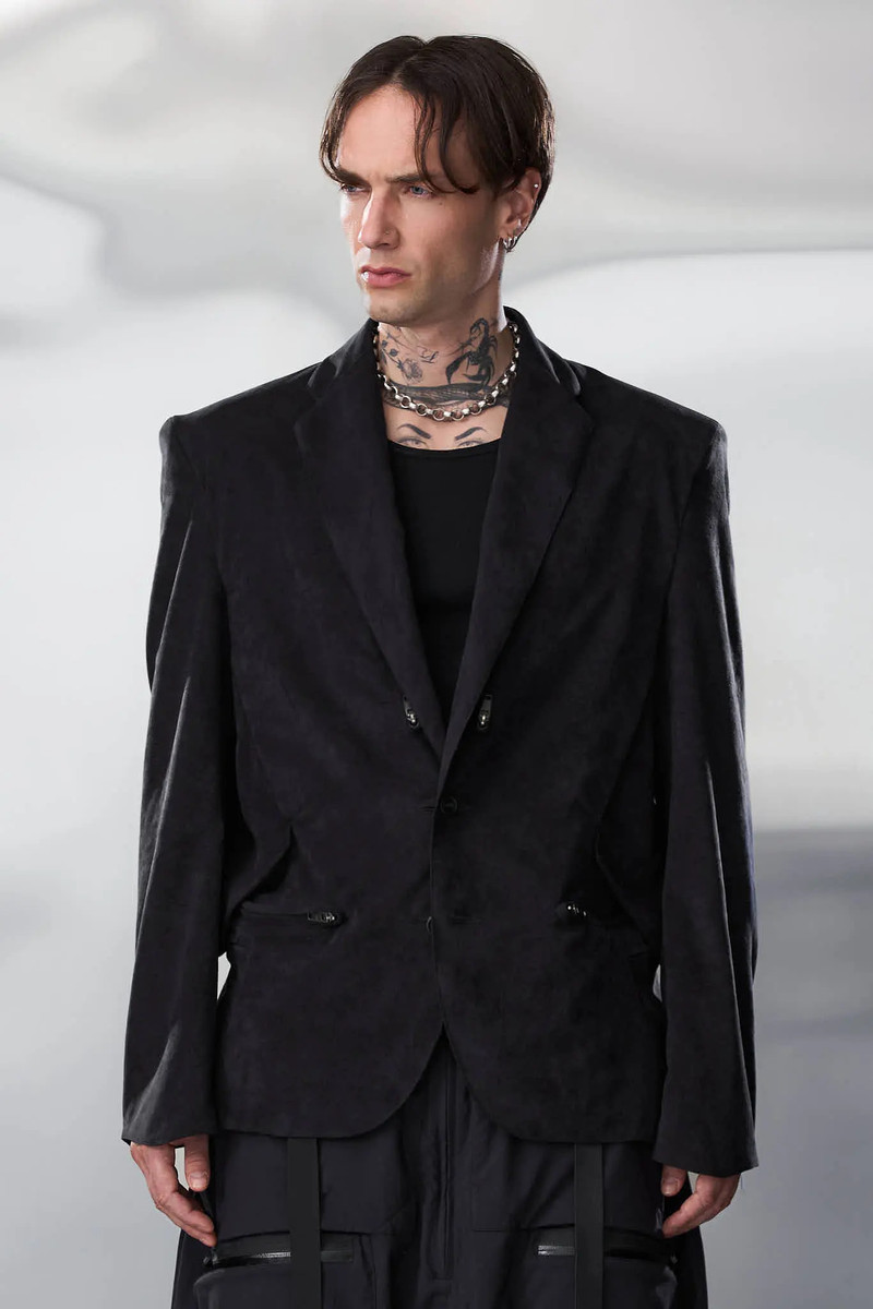 J130-TO Scrim Laced Ultra-Microfiber Blazer 36