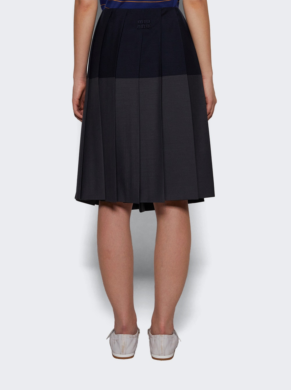 Bicolore Skirt Hematite And Navy - 4
