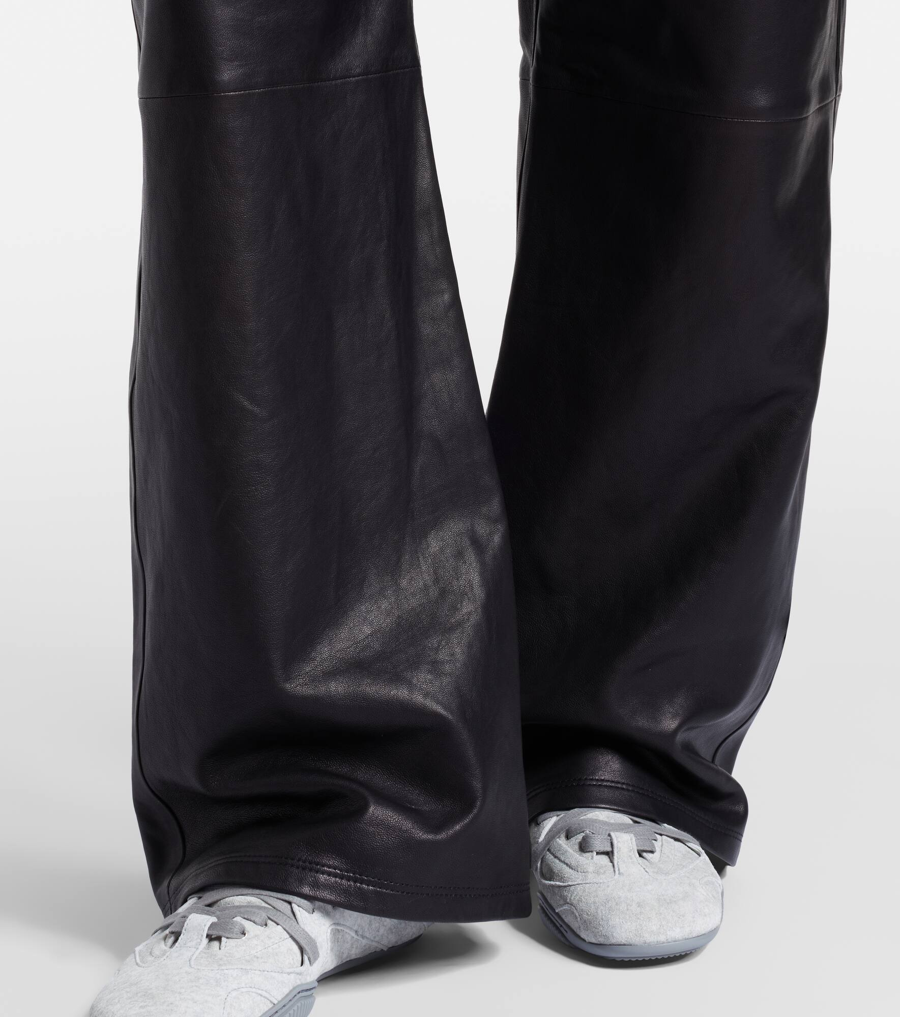 Leather wide-leg pants - 5