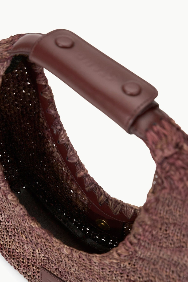 STAUD MOON RAFFIA TOTE BAG MAHOGANY 5