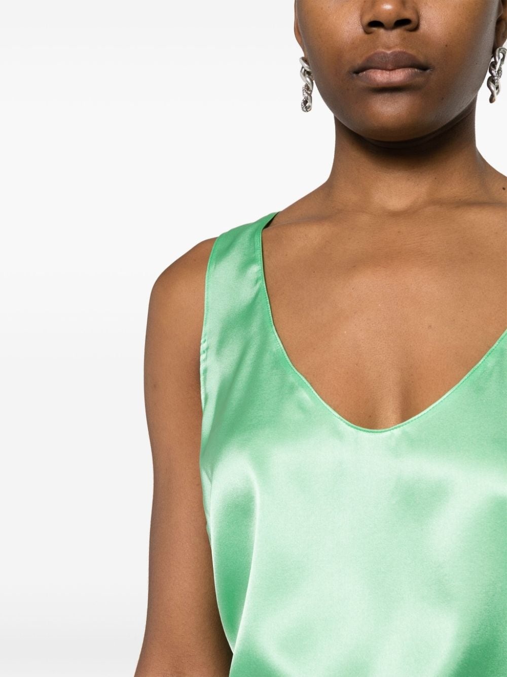 sleeveless stretch-silk top - 5